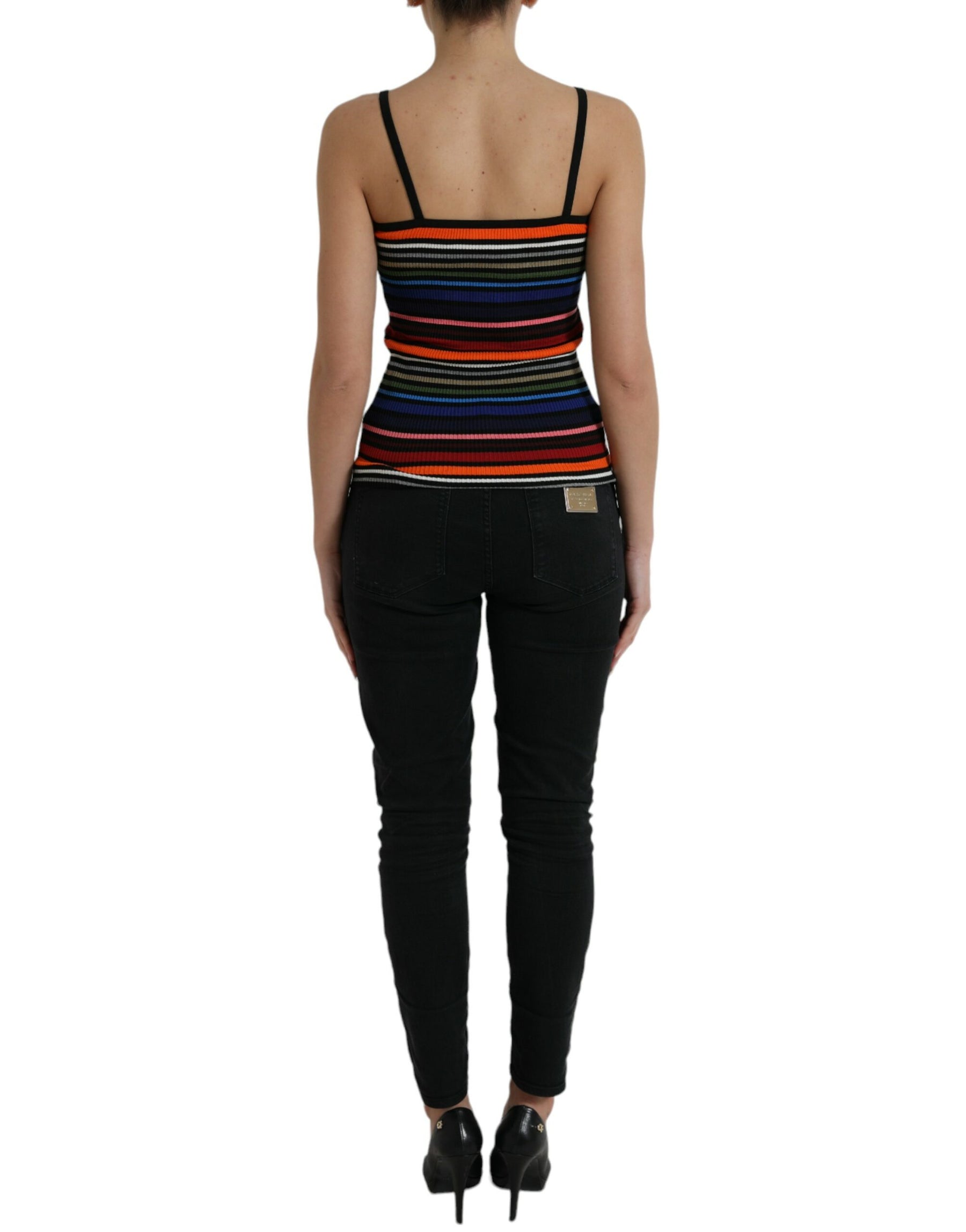 Dolce & Gabbana Multicolor Stripes Spaghetti Strap Tank Top | Regal Royce