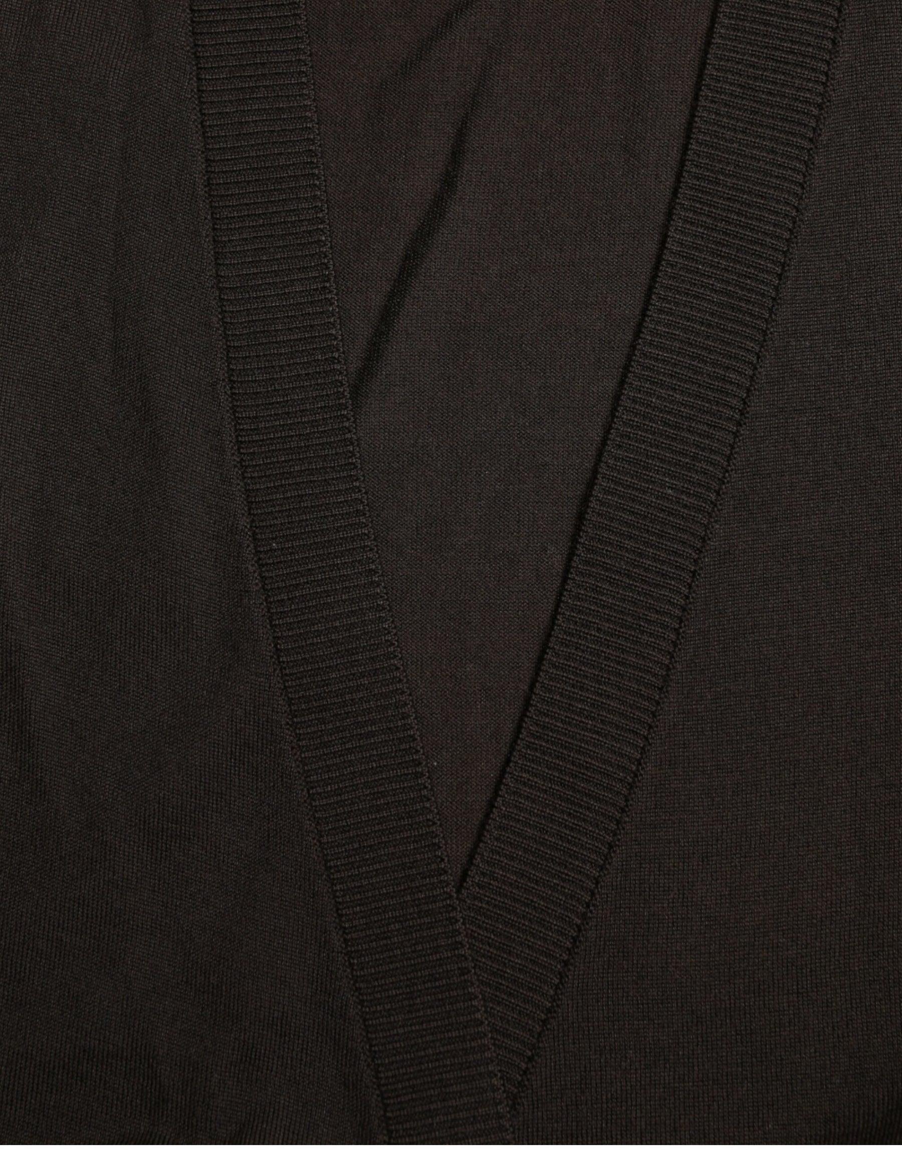 Dolce & Gabbana Black Wool V-neck Crossed Cardigan Sweater | Regal Royce