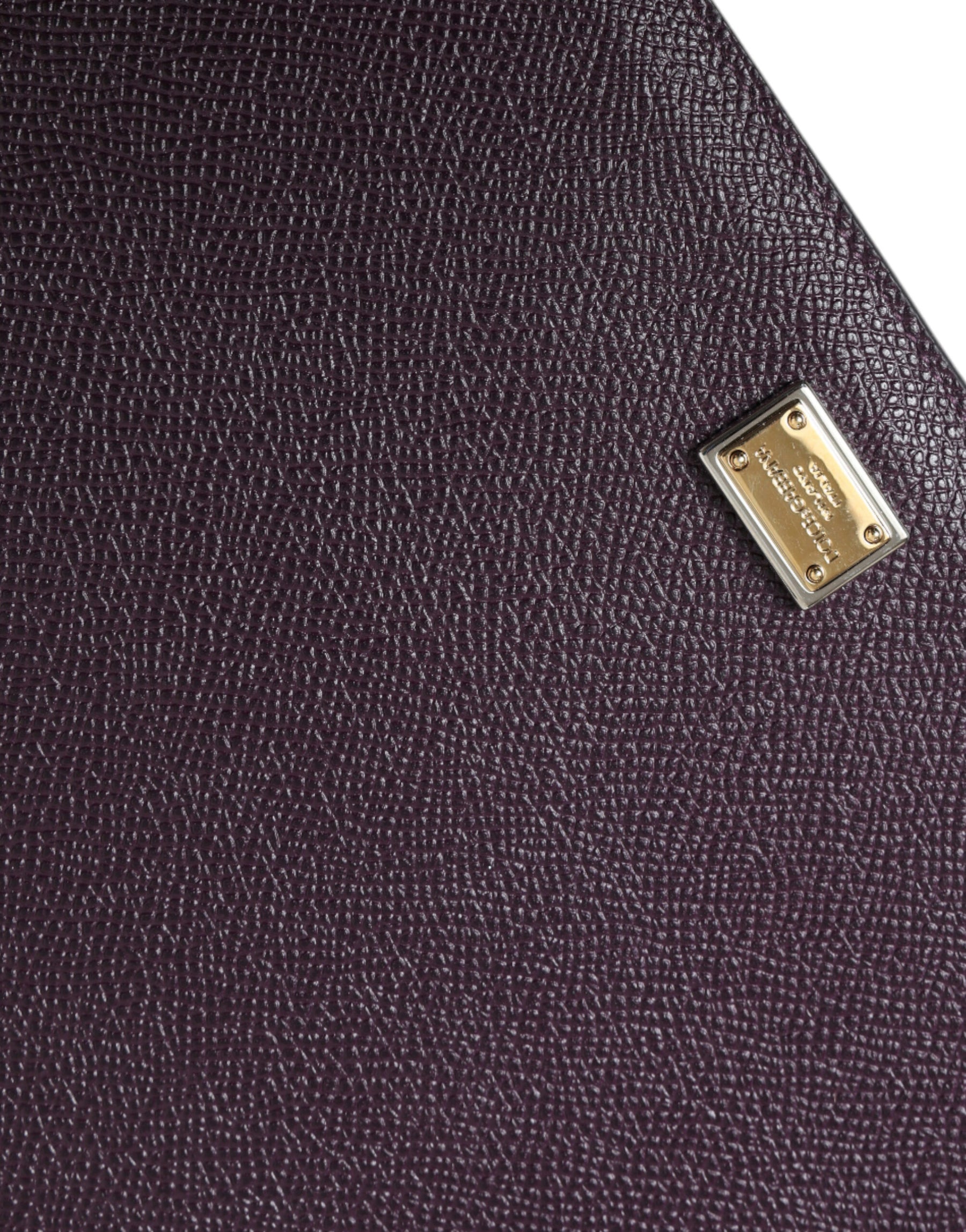 Dolce & Gabbana Dark Brown Leather Logo Plaque Cover Sleeve Tablet Case | Regal Royce