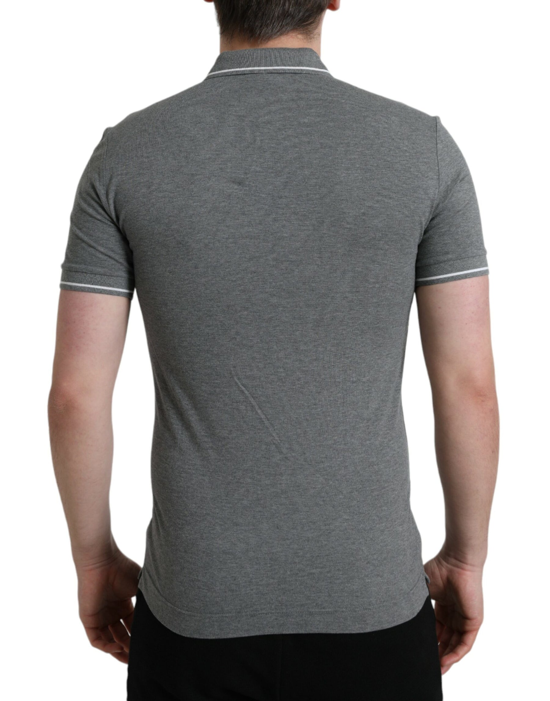 Dolce & Gabbana Gray Collared Short Sleeve Crown T-shirt | Regal Royce