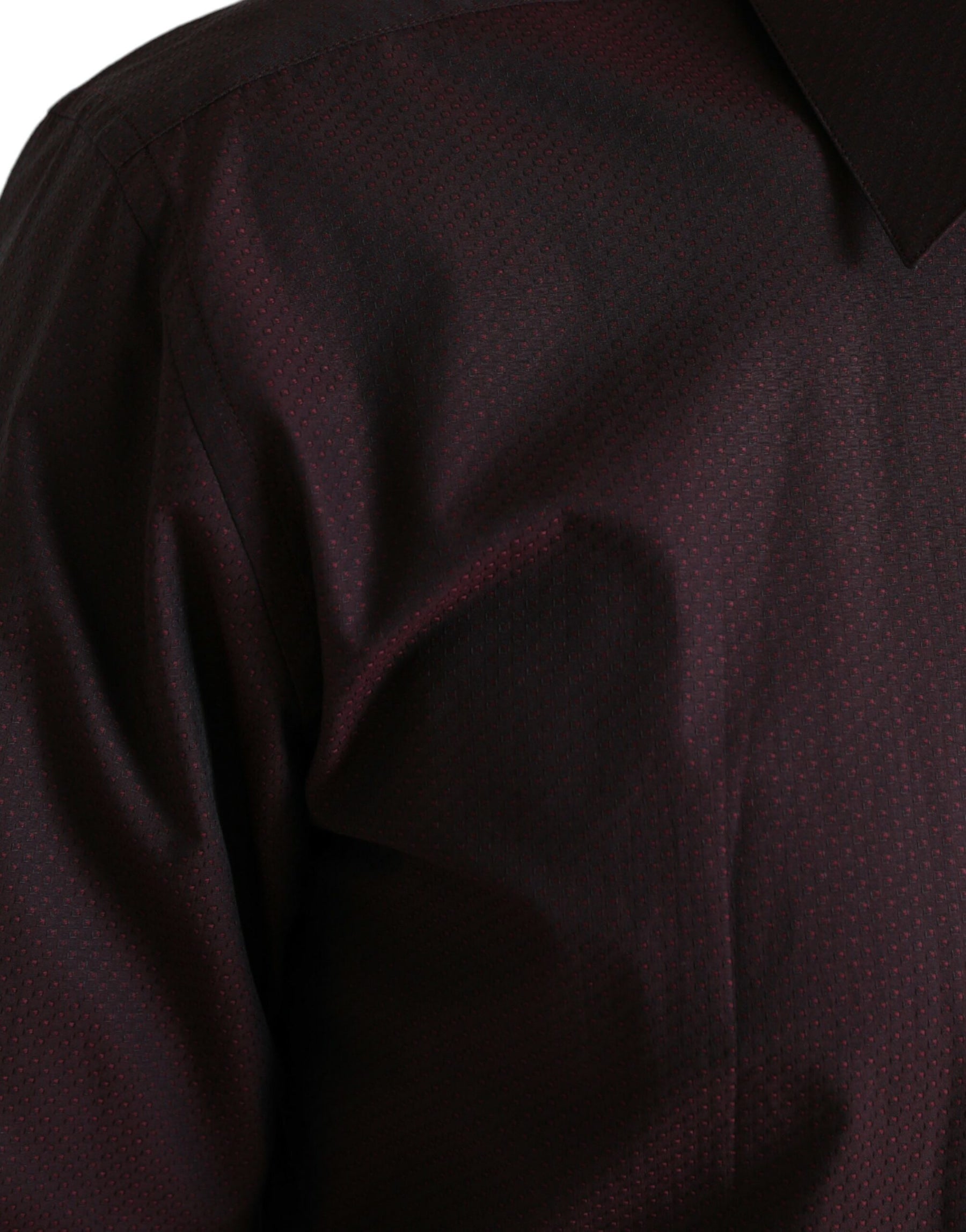 Dolce & Gabbana Maroon Jacquard Formal Dress MARTINI Shirt | Regal Royce