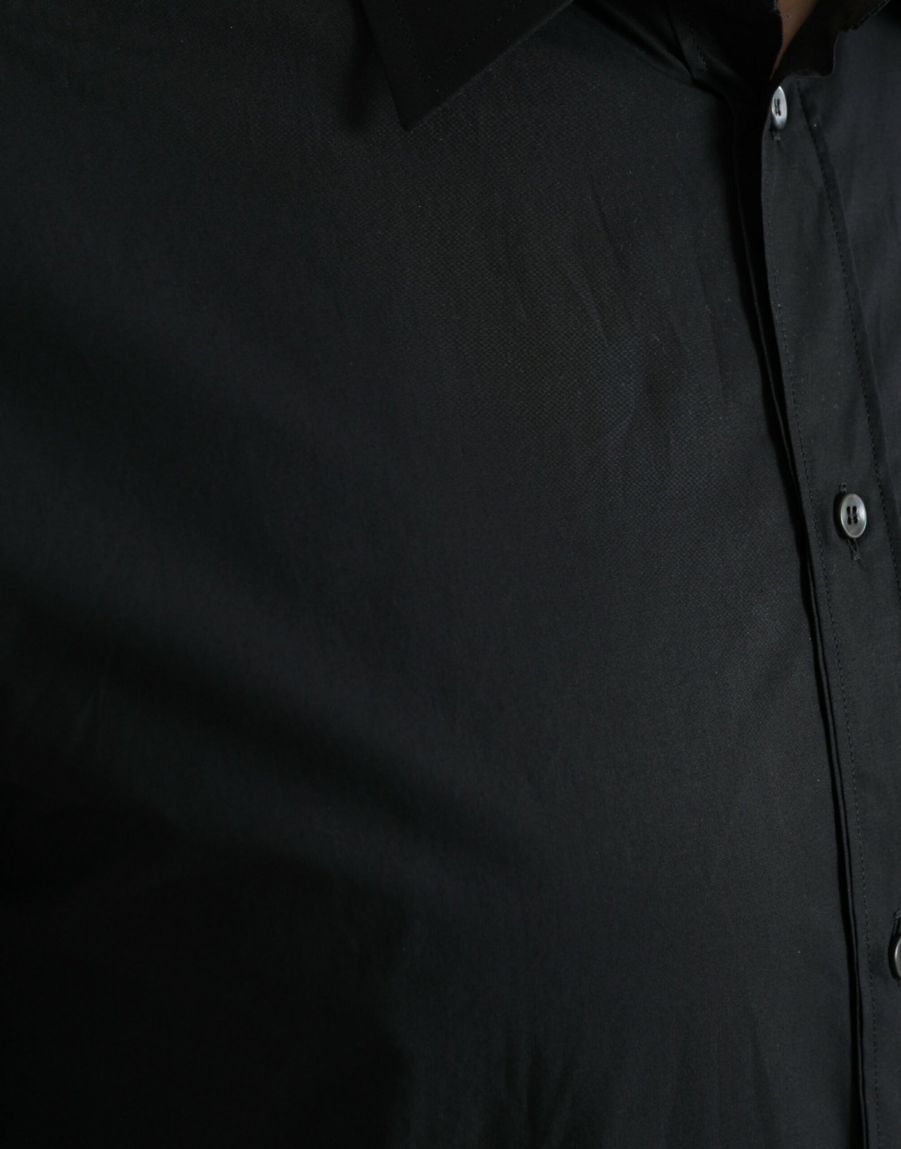 Dolce & Gabbana Black Cotton Men Formal GOLD Dress Shirt | Regal Royce