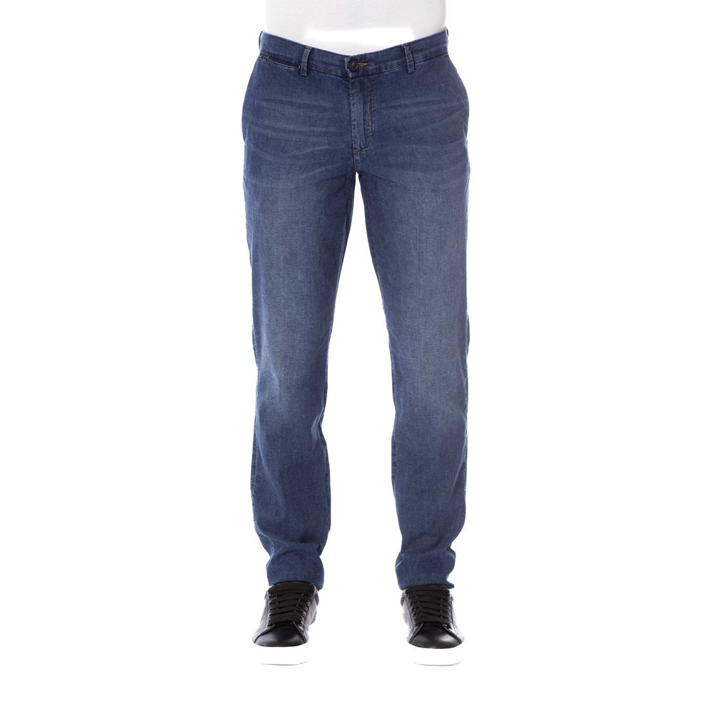 Trussardi Jeans Blue Cotton Men Jeans | Regal Royce