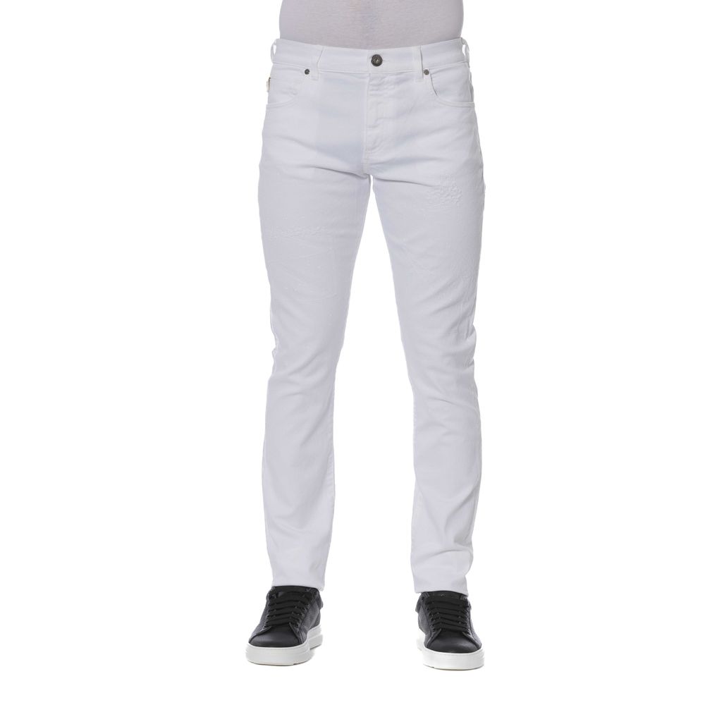 Trussardi Jeans White Cotton Men Jeans | Regal Royce