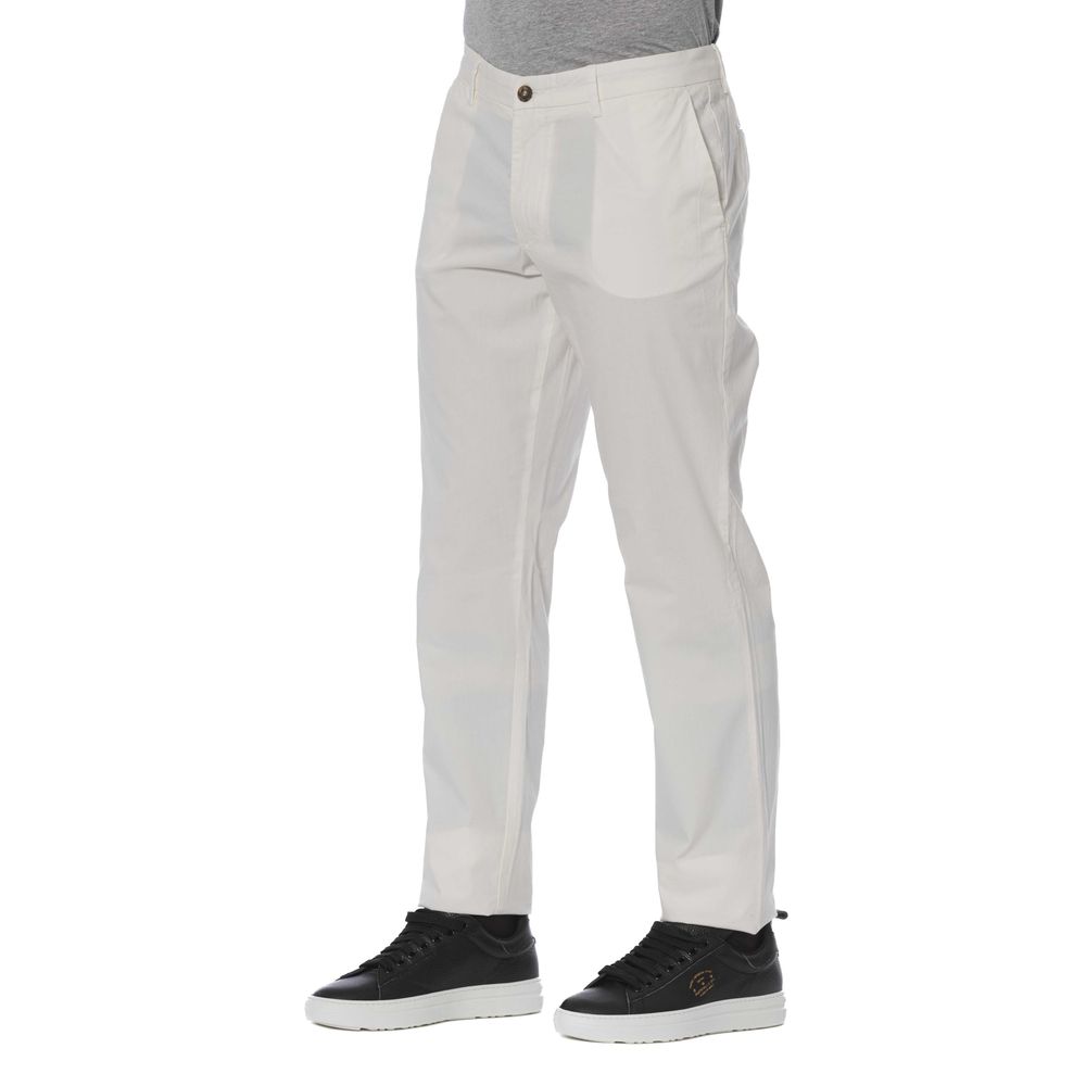 Trussardi Jeans White Cotton Men's Trousers
