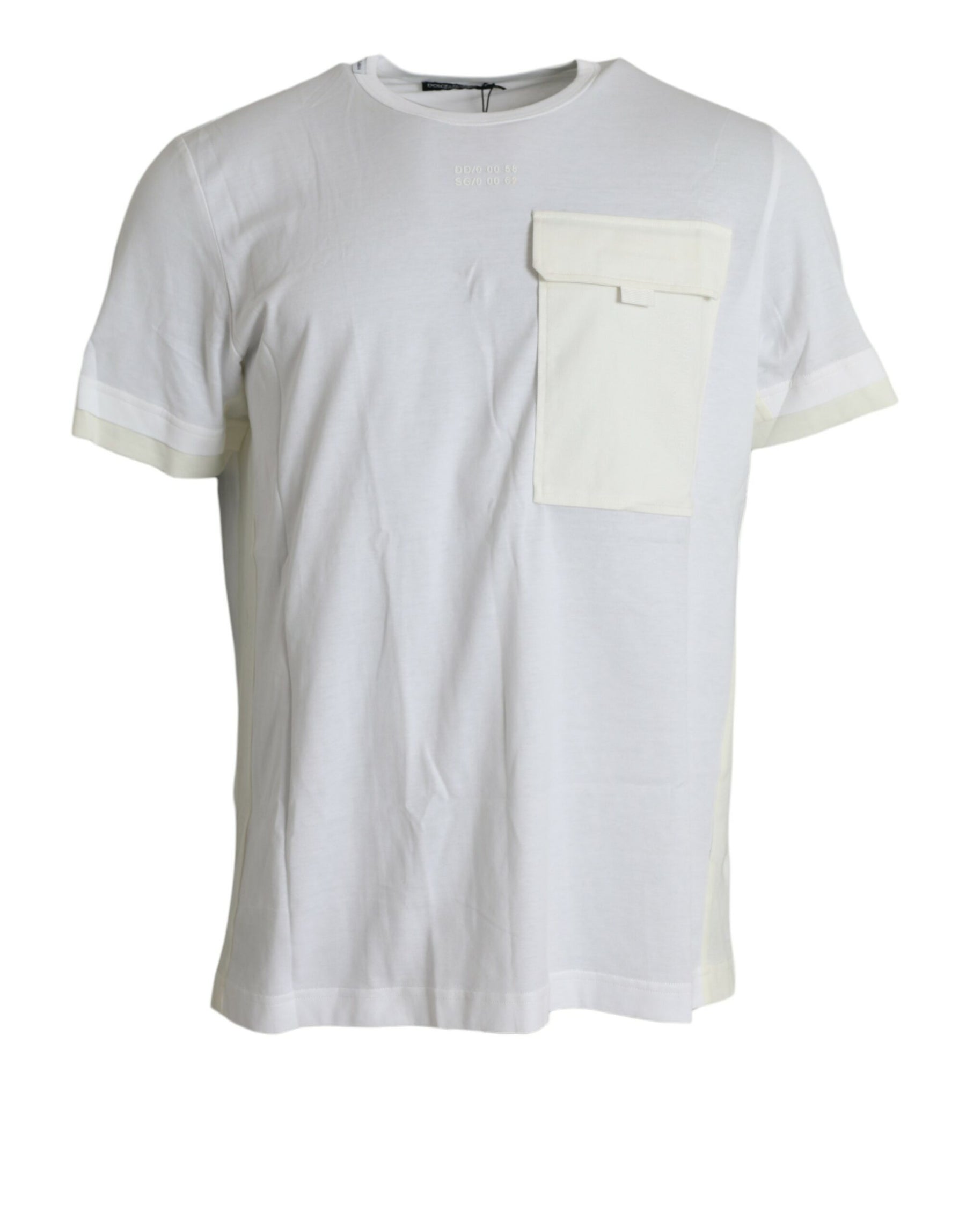 Dolce & Gabbana White Cotton Pocket Short Sleeves T-shirt | Regal Royce