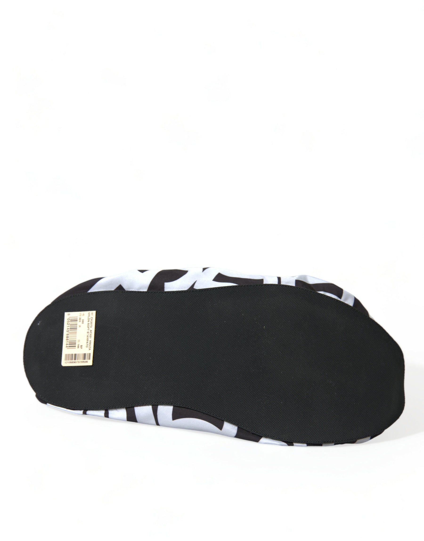 Dolce & Gabbana White Logo Print Nylon Slip On Flats Shoes | Regal Royce