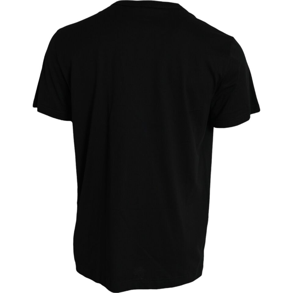 Dolce & Gabbana Black Silver Chain Short Sleeve T-shirt | Regal Royce