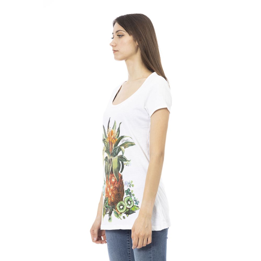 Just Cavalli White Cotton Women T-Shirt | Regal Royce