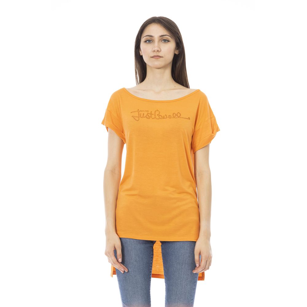 Just Cavalli Orange Cotton Women T-Shirt | Regal Royce