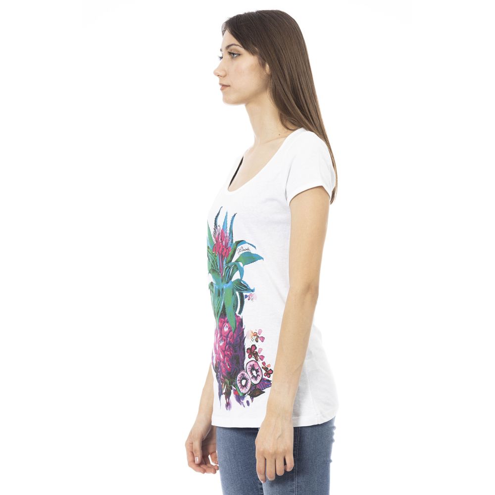 Just Cavalli White Cotton Women T-Shirt | Regal Royce