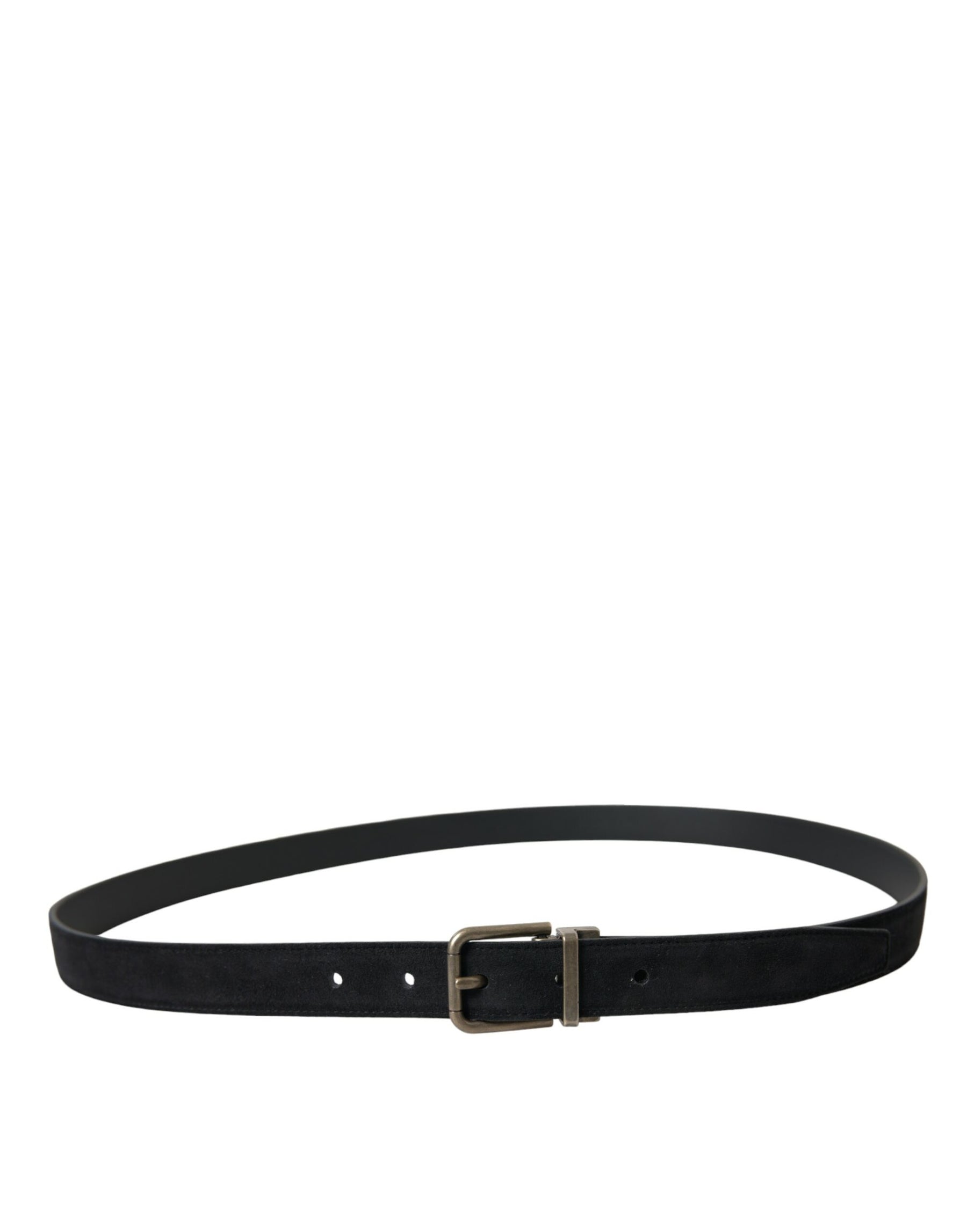 Dolce & Gabbana Black Goat Leather Antique Metal Buckle Belt | Regal Royce
