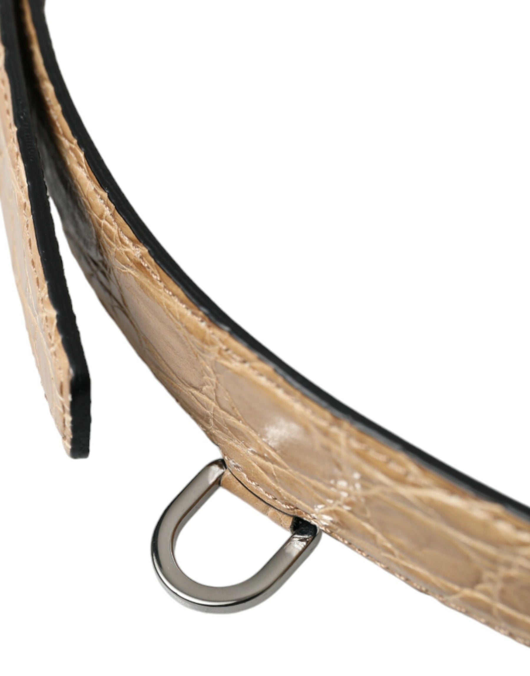 Dolce & Gabbana Beige Exotic Leather Gold Metal Buckle Belt | Regal Royce