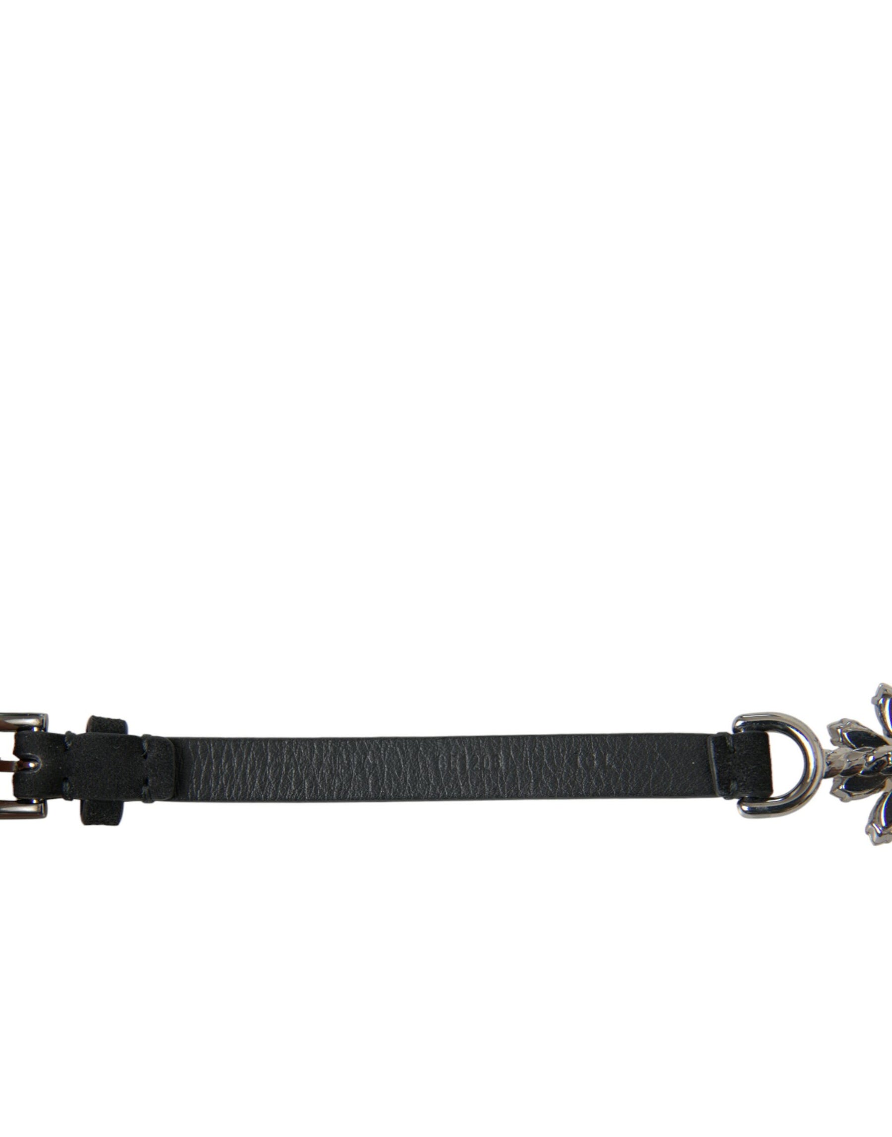 Dolce & Gabbana Black Daisy Crystal Dauphine Waist Belt | Regal Royce