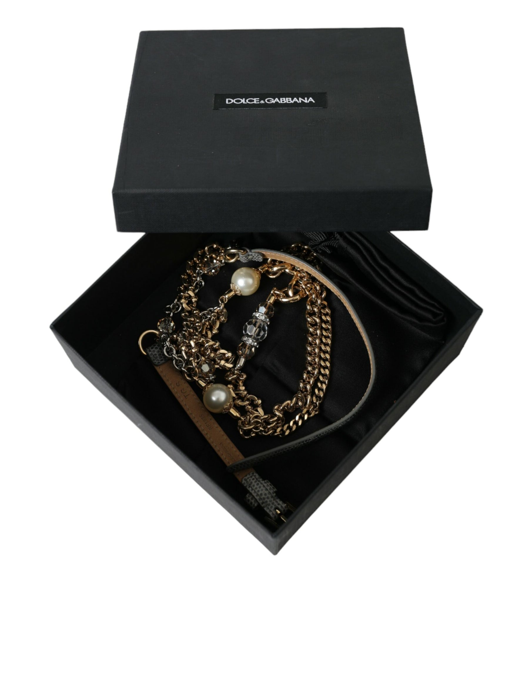 Dolce & Gabbana Blue Braided Gold Brass Chain Waist Belt | Regal Royce