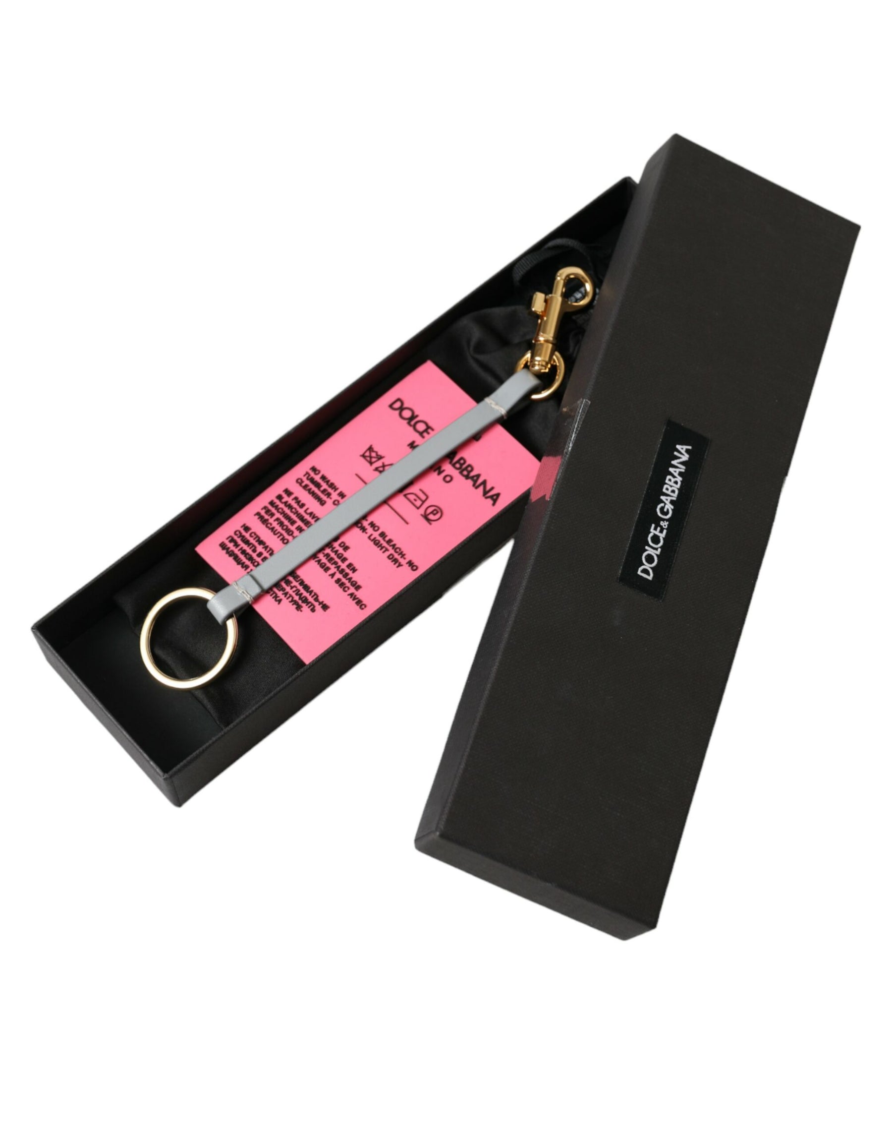 Dolce & Gabbana Pink Silicone DG Logo Gold Brass Keychain | Regal Royce
