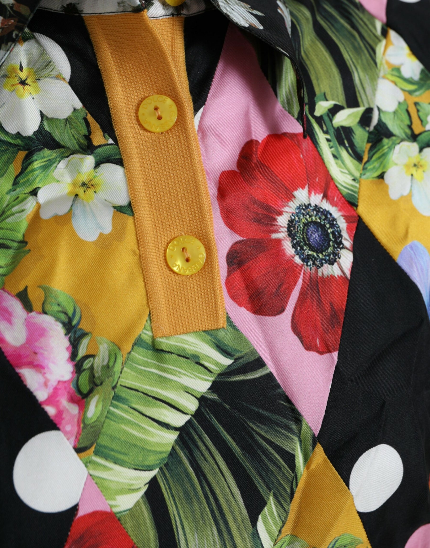 Dolce & Gabbana Multicolor Patchwork Cashmere Henley Sweater | Regal Royce