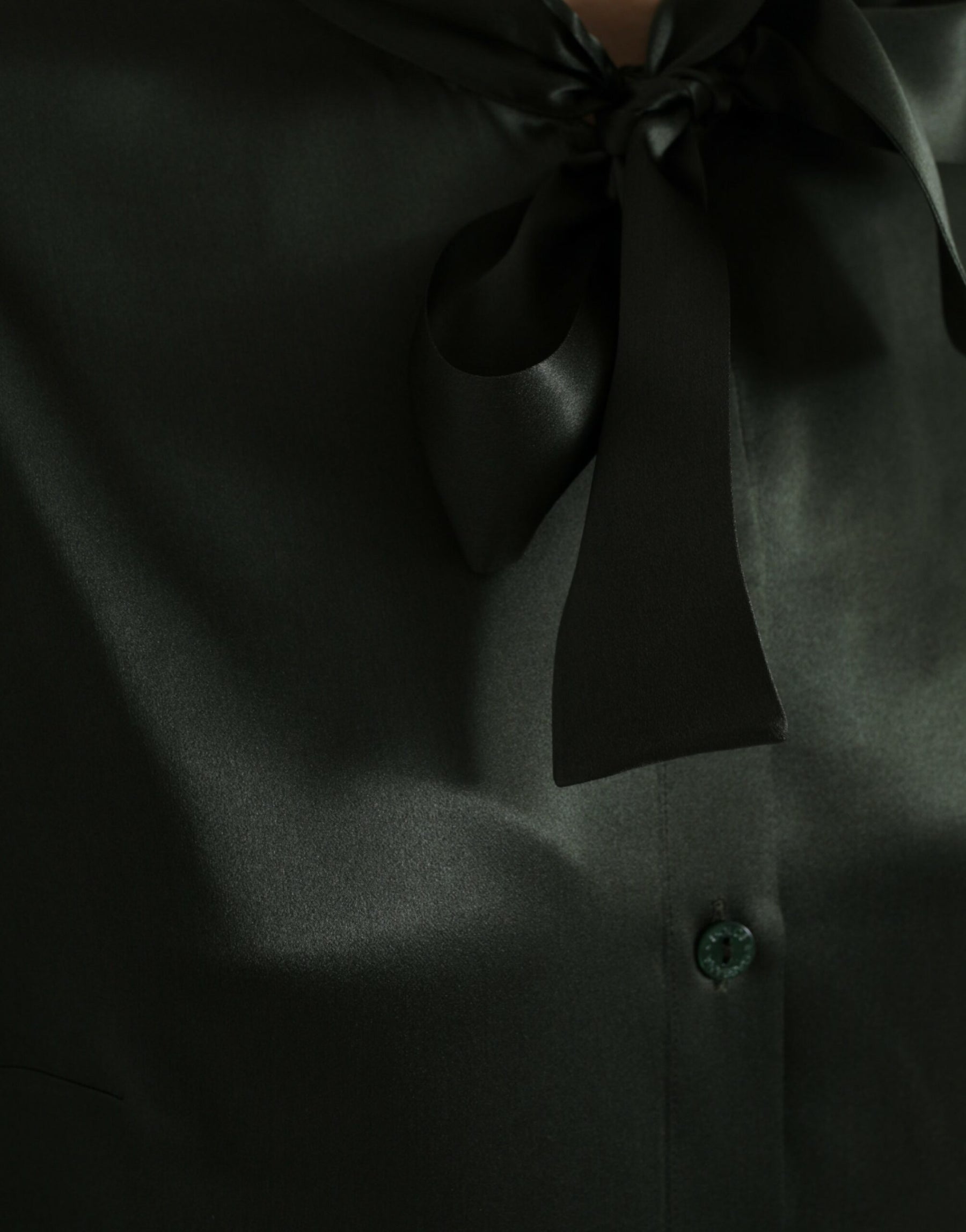 Dolce & Gabbana Gray Long Sleeves Ascot Collar Blouse Top | Regal Royce