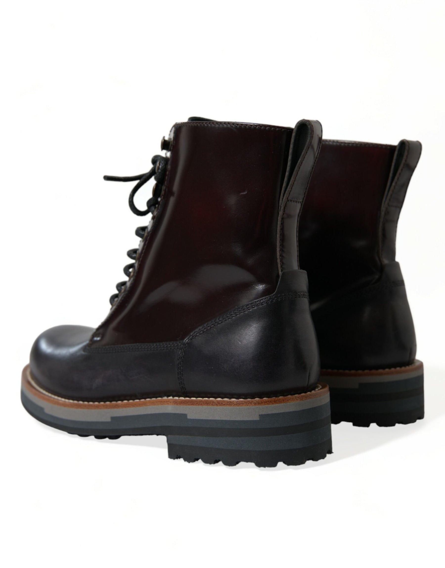 Dolce & Gabbana Black Leather Military Combat Boots Shoes | Regal Royce