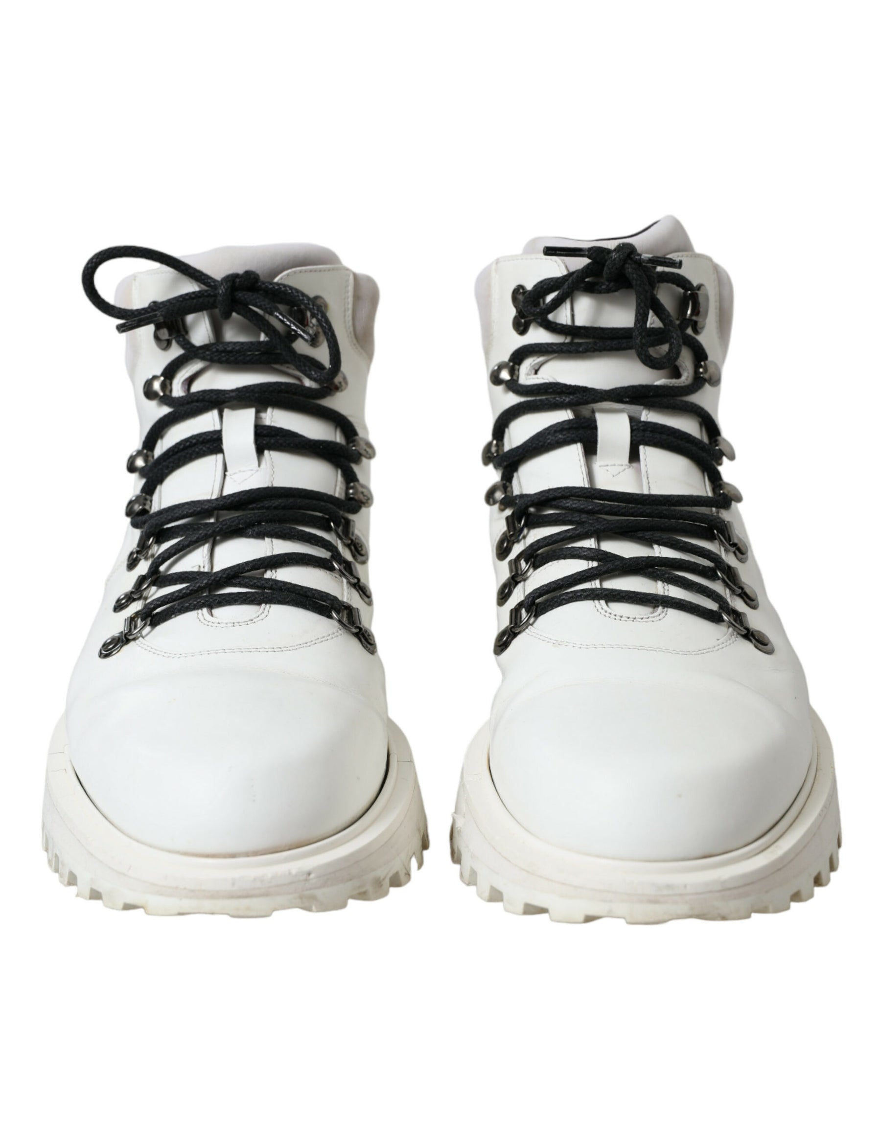 Dolce & Gabbana White Vulcano Trekking Ankle Boots Shoes | Regal Royce