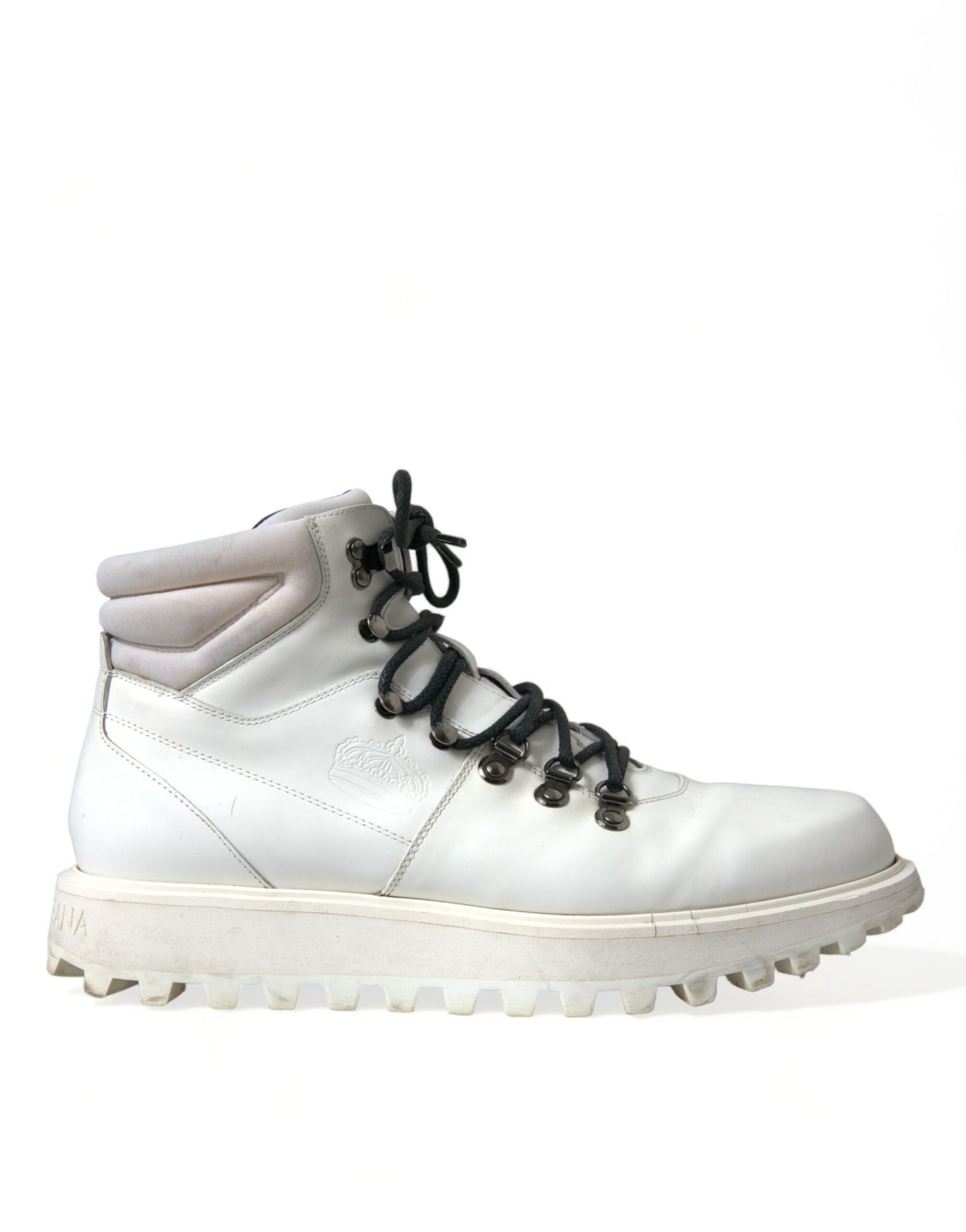 Dolce & Gabbana White Vulcano Trekking Ankle Boots Shoes | Regal Royce