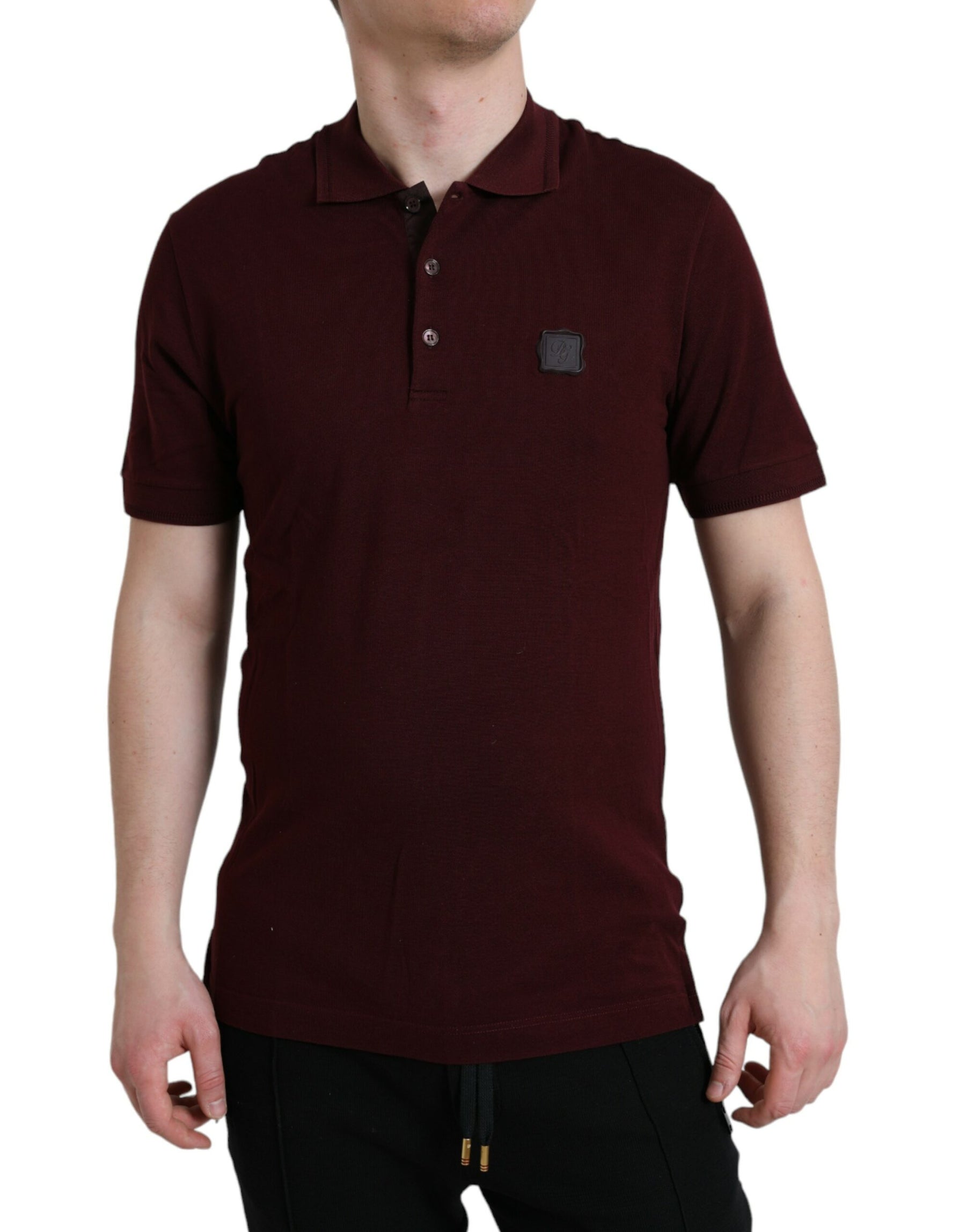 Dolce & Gabbana Maroon Collared Short Sleeves Polo T-shirt | Regal Royce