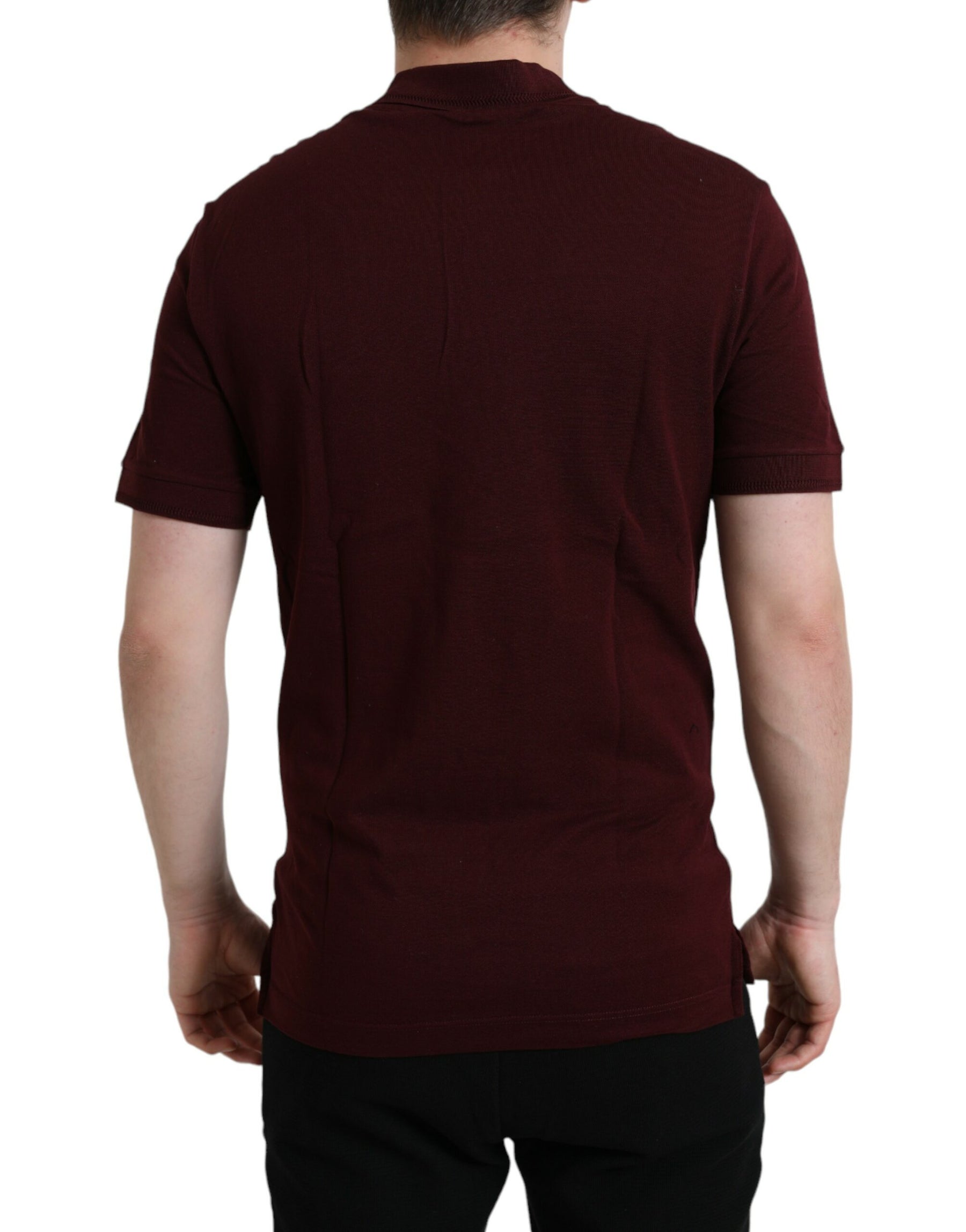 Dolce & Gabbana Maroon Collared Short Sleeves Polo T-shirt | Regal Royce