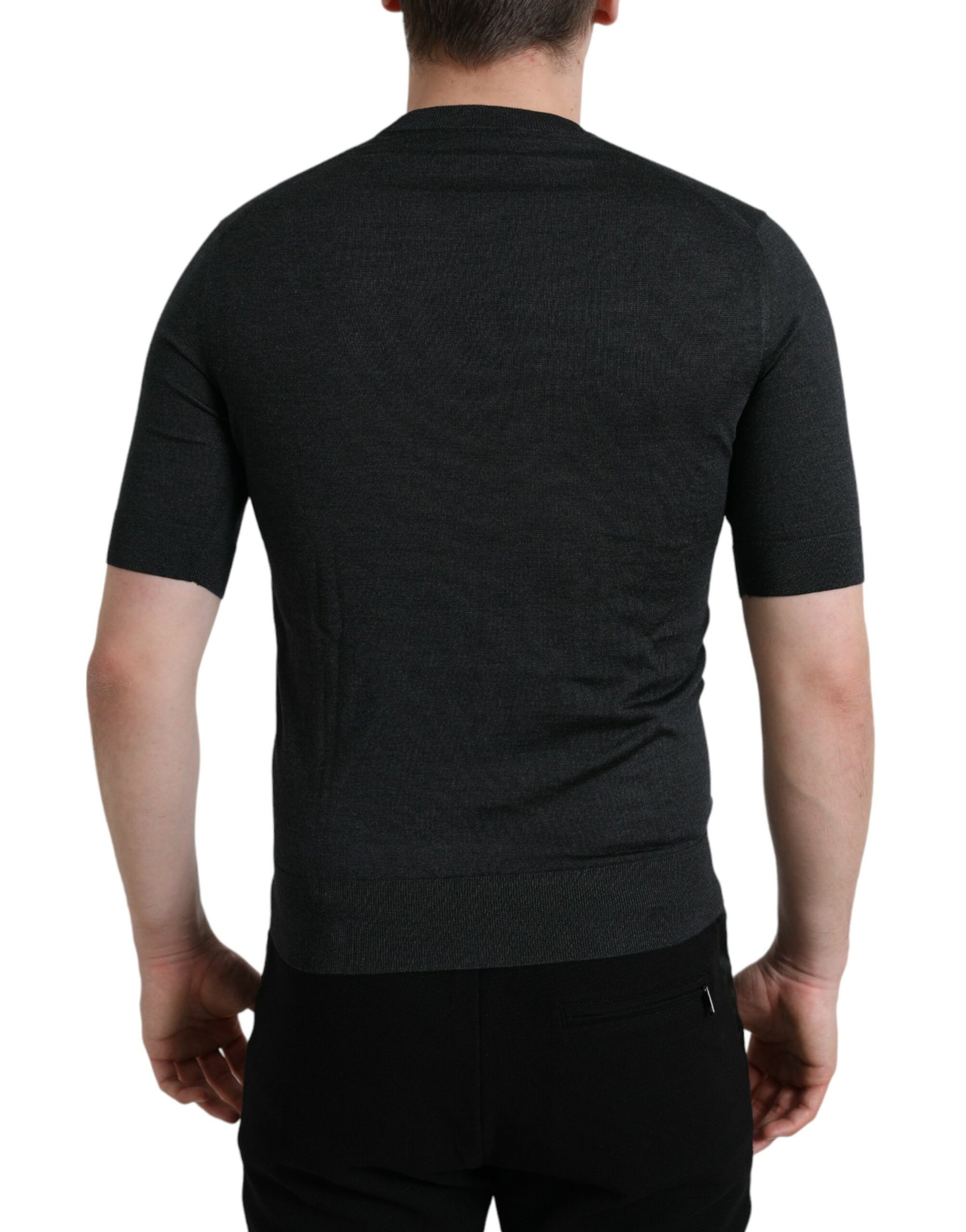 Dolce & Gabbana Dark Gray Crew Neck Short Sleeves T-shirt | Regal Royce