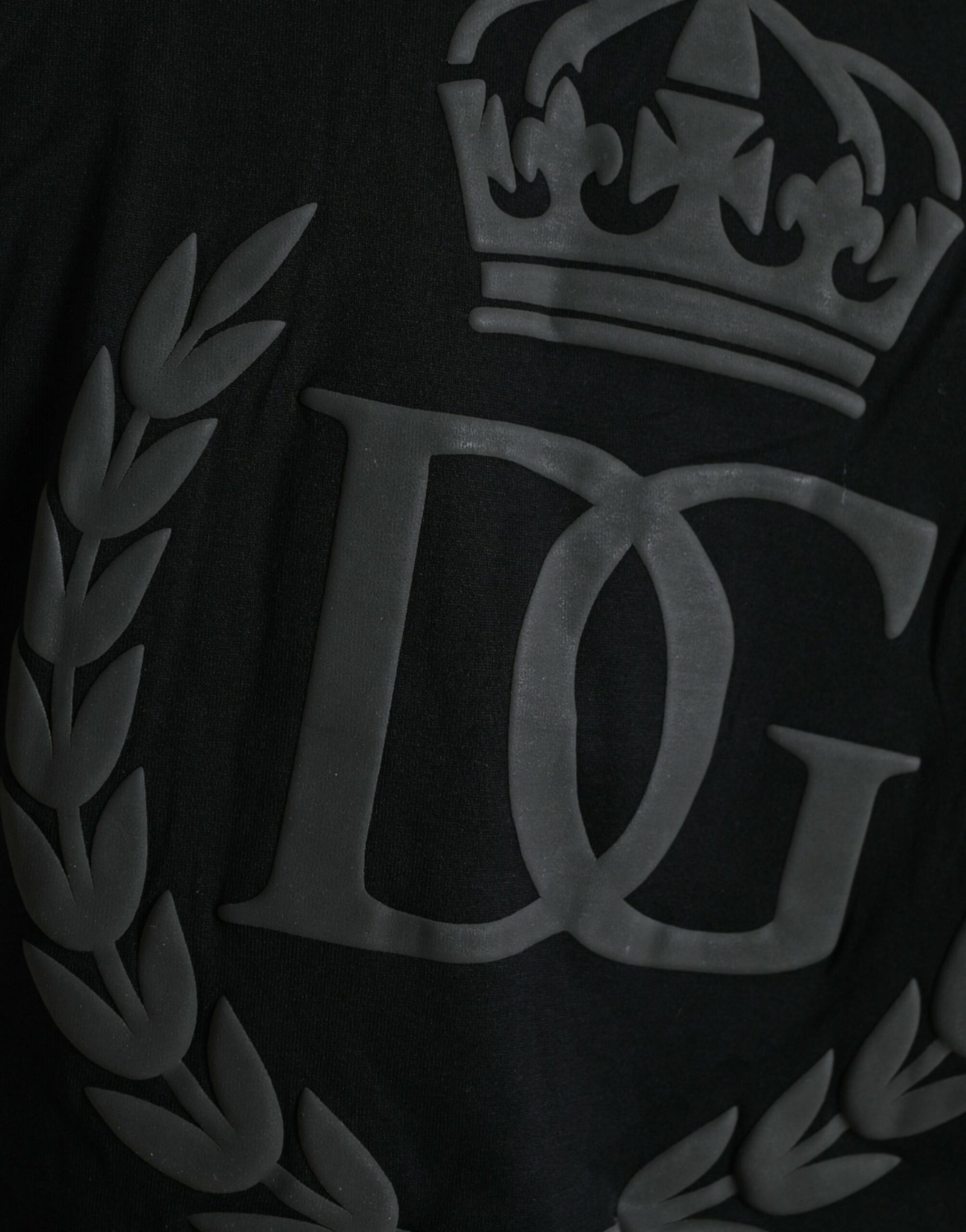 Dolce & Gabbana Black Logo Embossed Crew Neck Short Sleeves T-shirt | Regal Royce