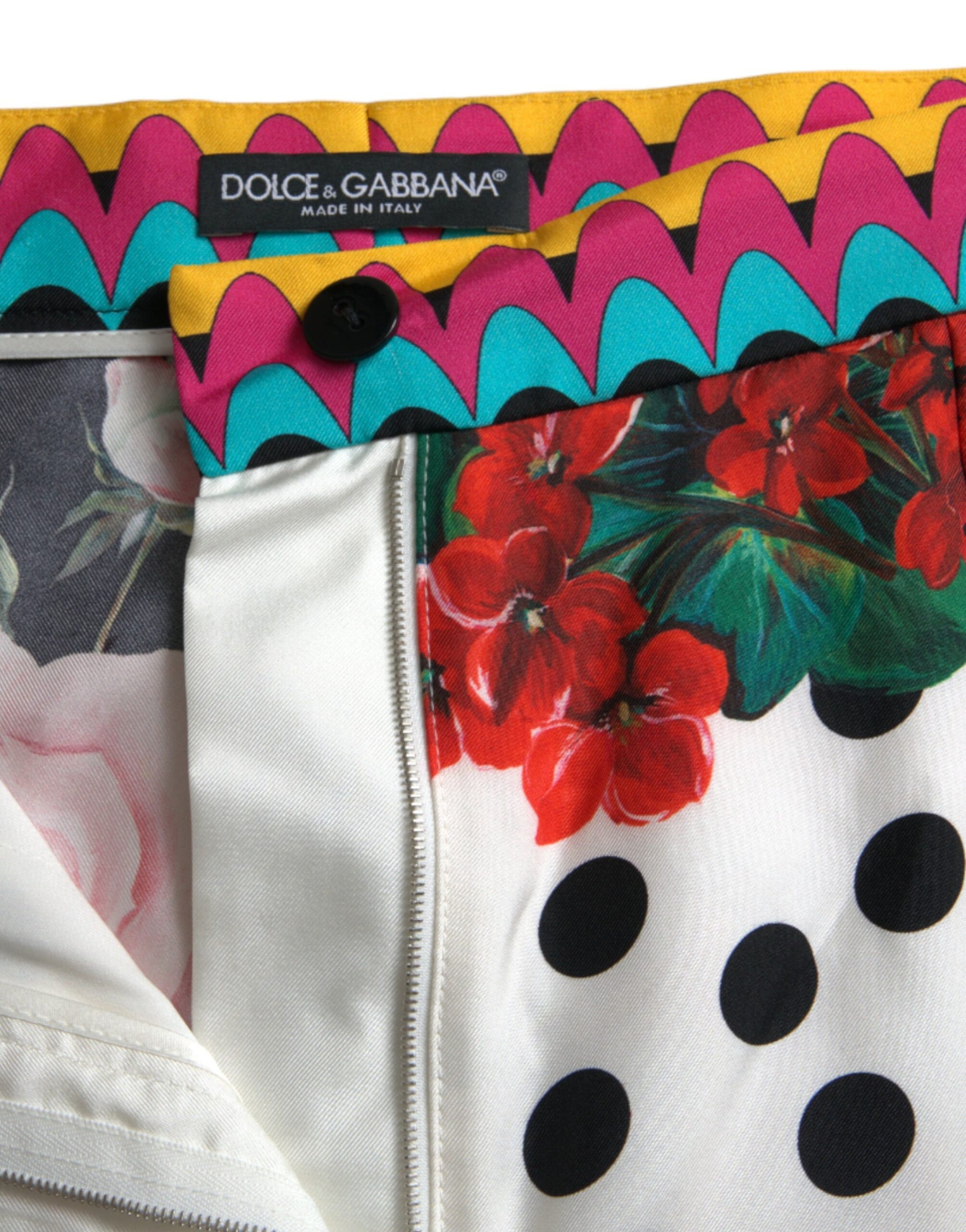 Dolce & Gabbana Multicolor Floral Polka Dot Hot Pants Shorts | Regal Royce