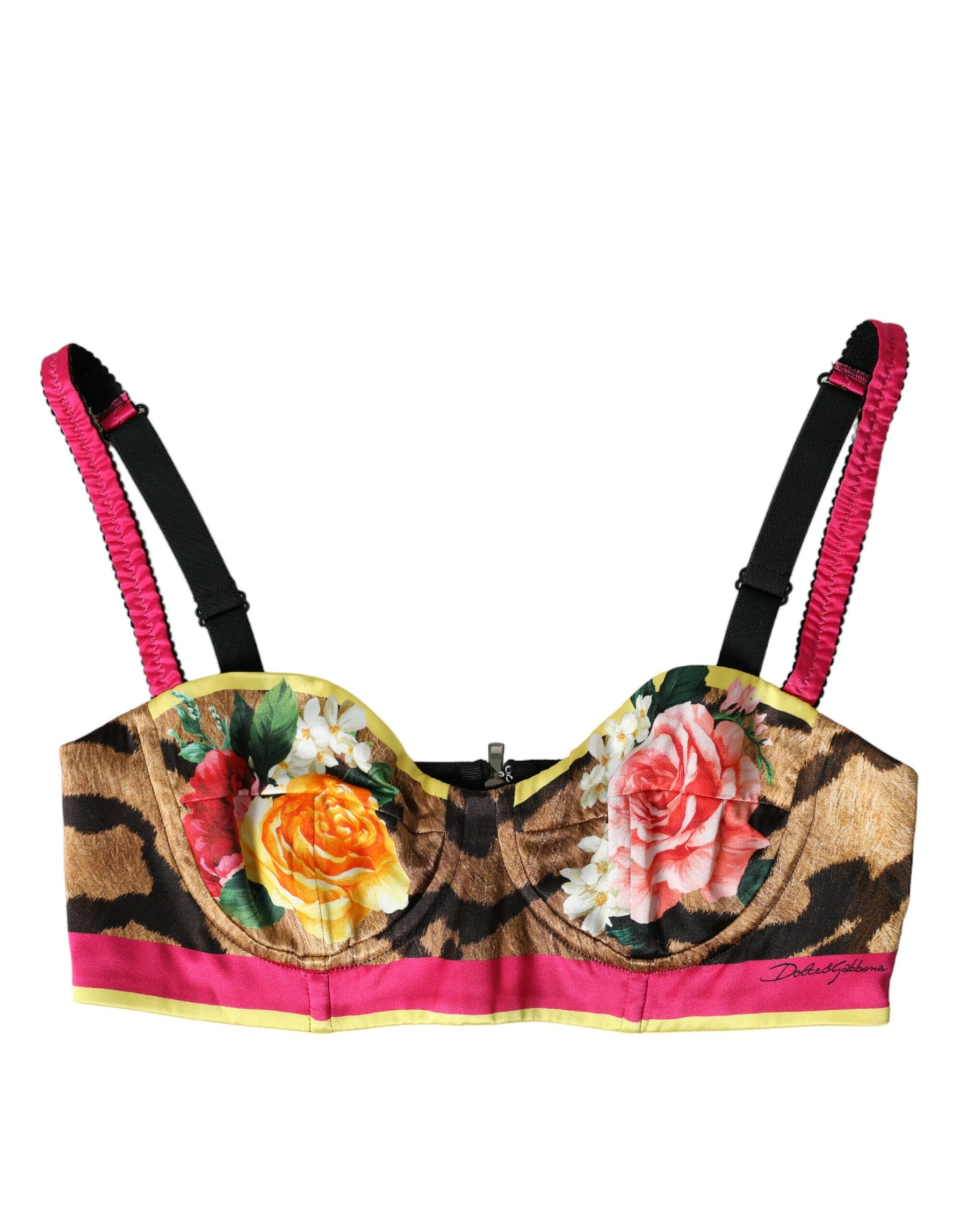 Dolce & Gabbana Multicolor Floral Sleeveless Bustier Crop Top | Regal Royce