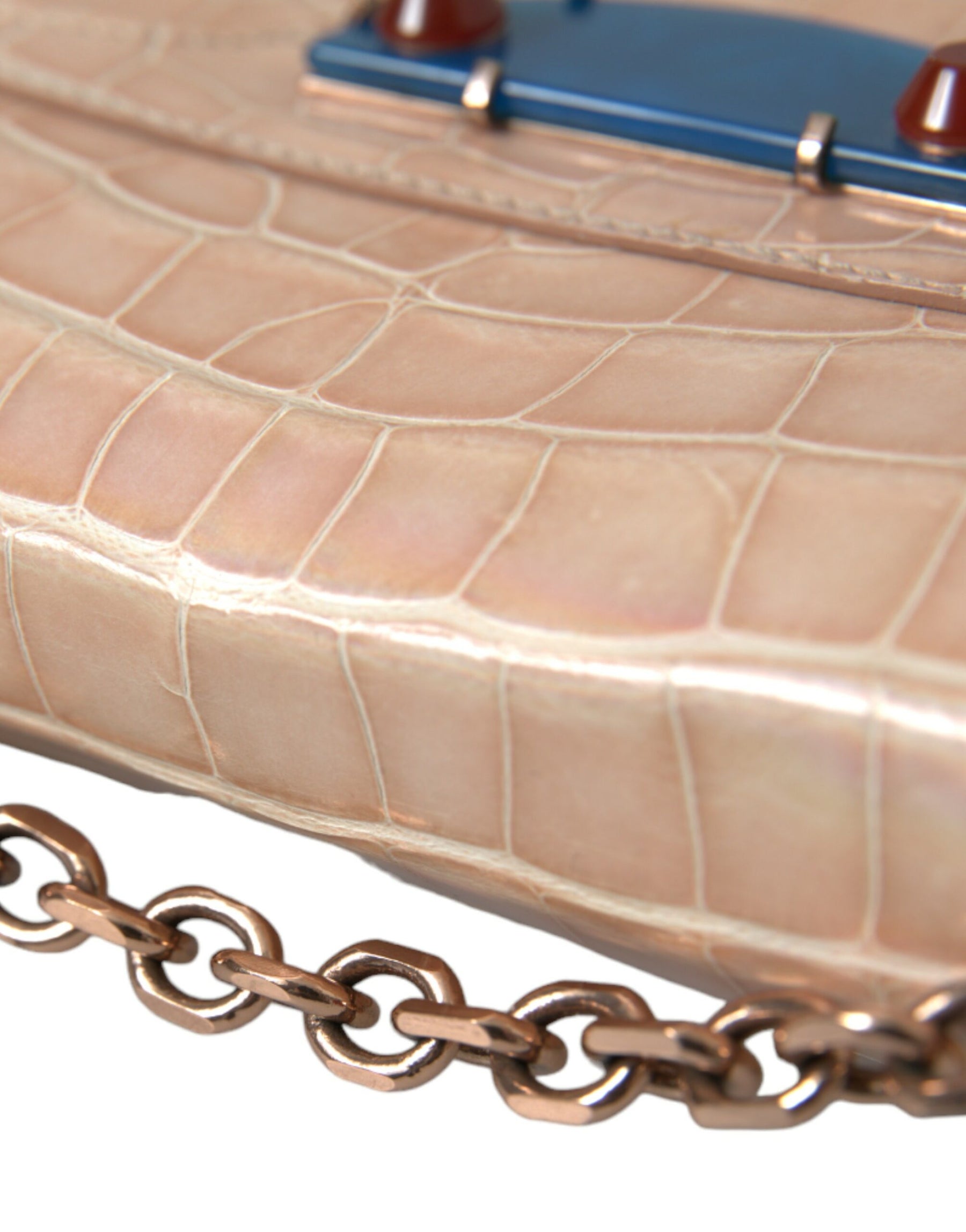 Balenciaga Beige Blue Agate Exotic Leather Gold Chain Purse Bag | Regal Royce