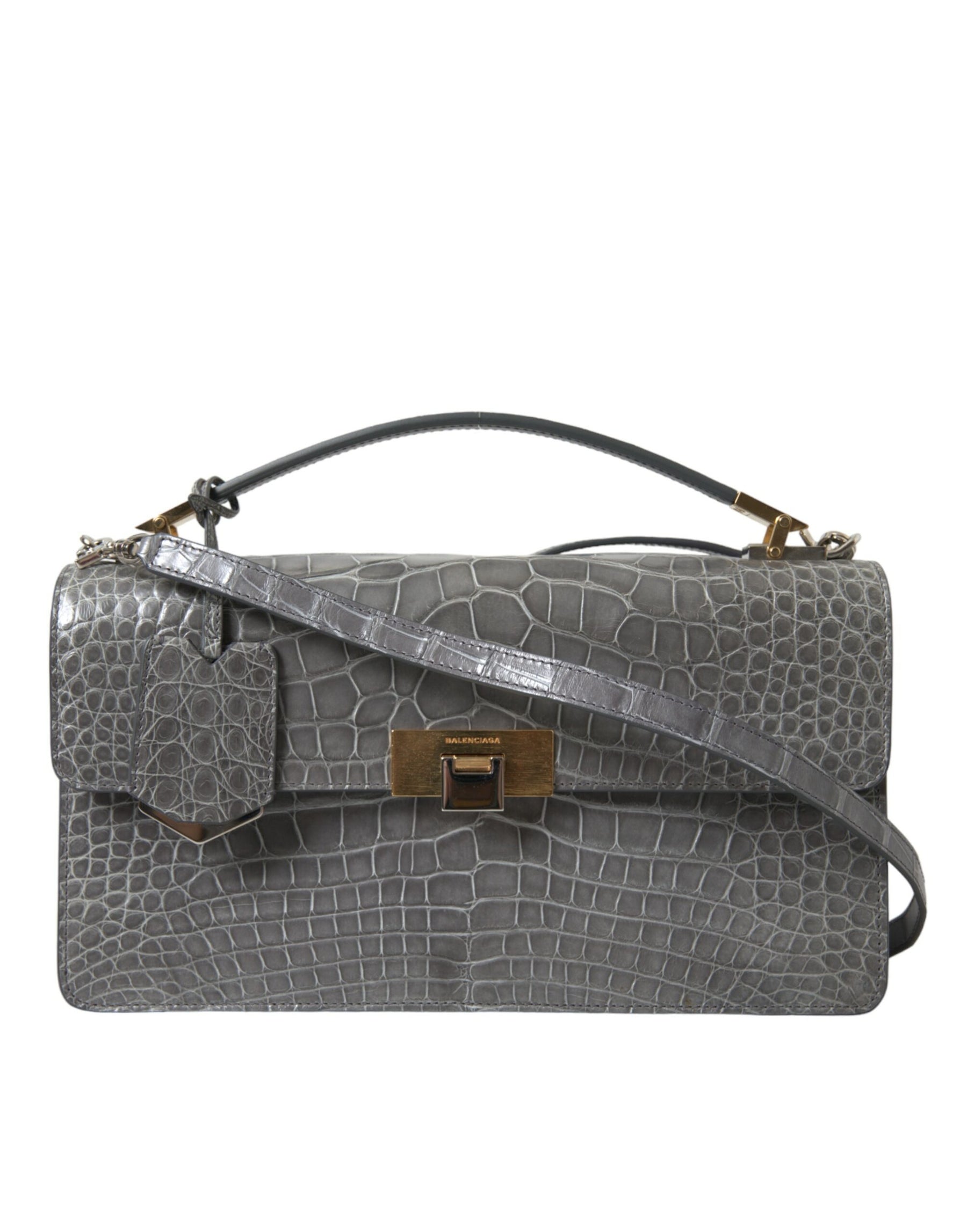 Balenciaga Gray Exotic Leather Medium Shoulder Hand Purse Bag | Regal Royce