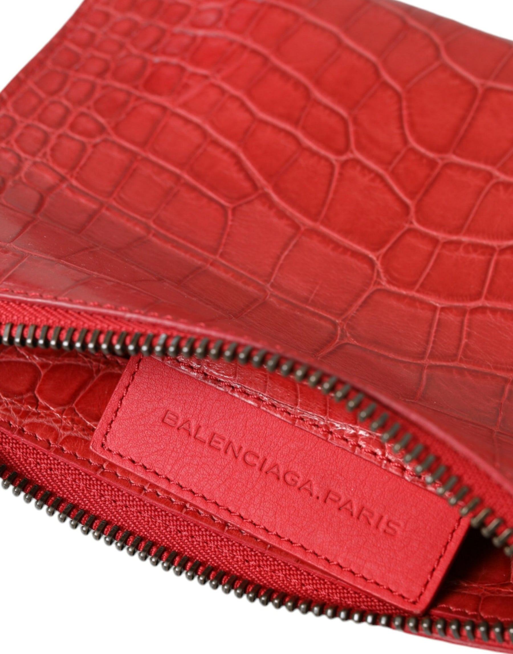 Balenciaga Red Exotic Skin Leather Classic Pouch Purse Wristlet Bag | Regal Royce