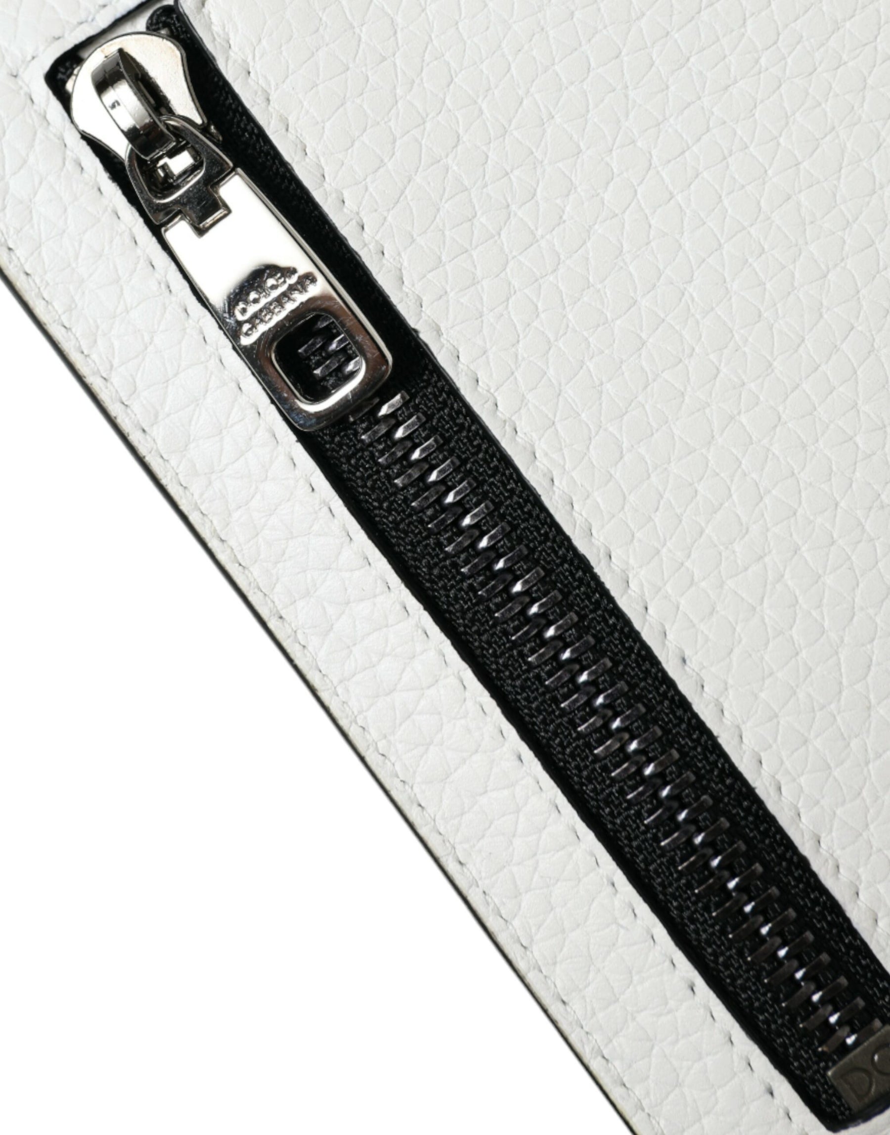 Dolce & Gabbana White Calf Leather Lanyard Logo Card Holder Wallet | Regal Royce