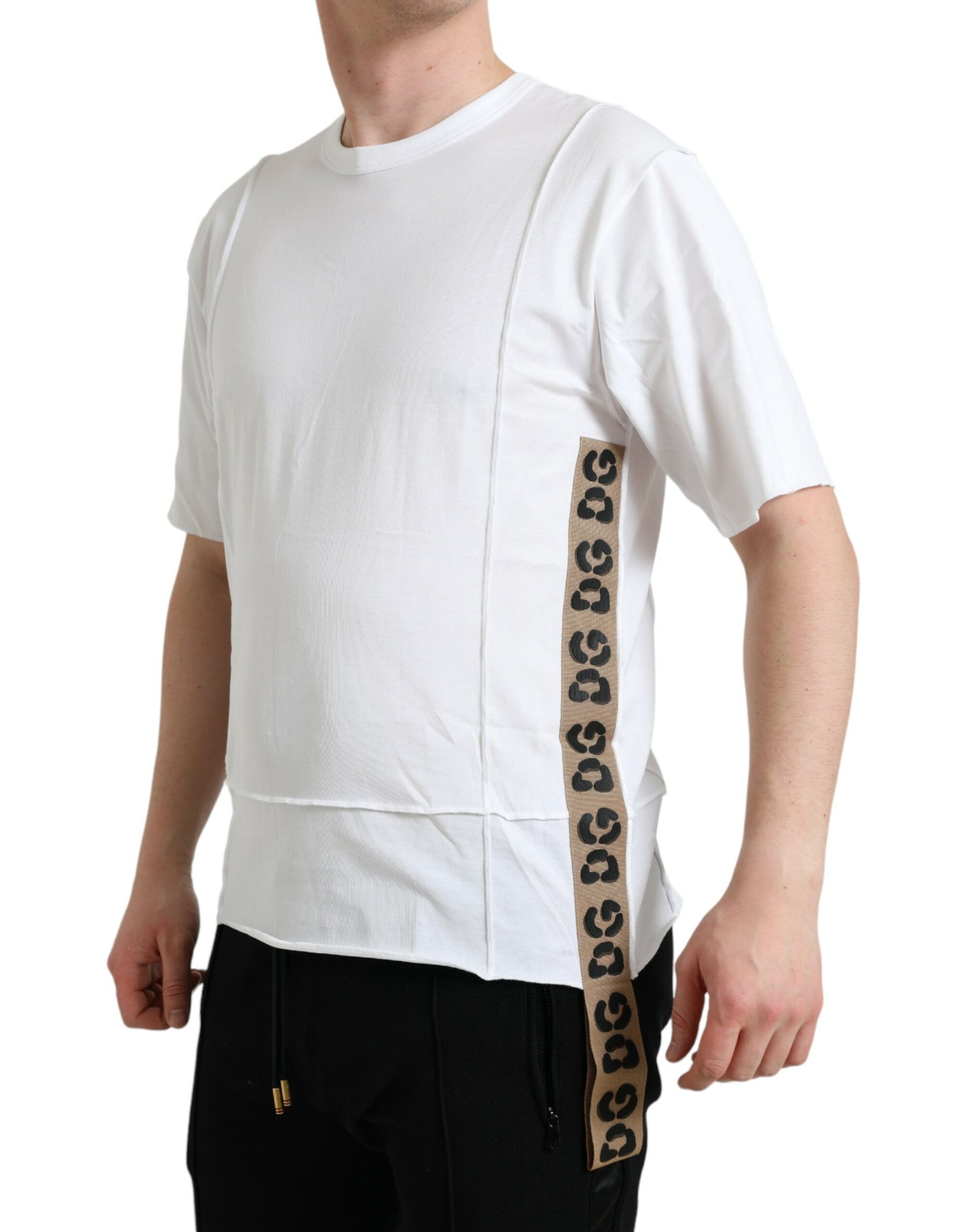 Dolce & Gabbana White Logo Crew Neck Short Sleeves T-shirt | Regal Royce