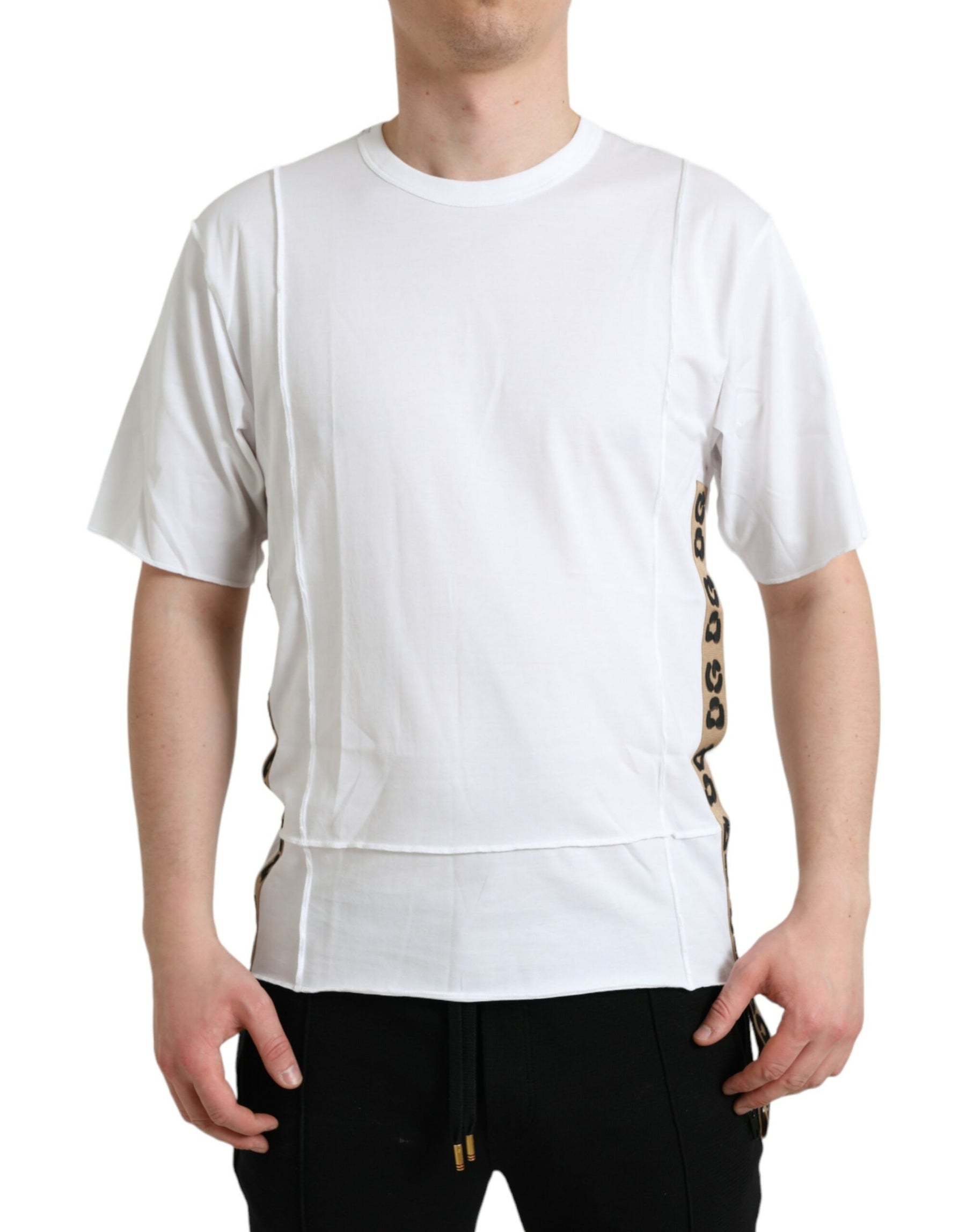 Dolce & Gabbana White Logo Crew Neck Short Sleeves T-shirt | Regal Royce