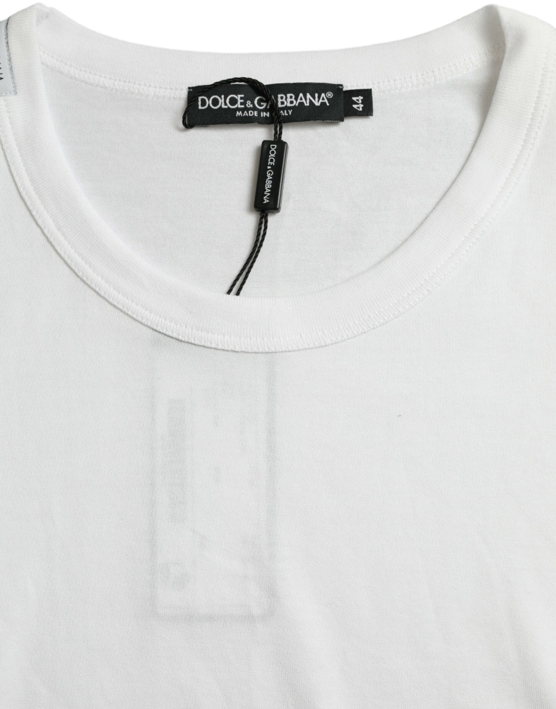 Dolce & Gabbana White Logo Crew Neck Short Sleeves T-shirt | Regal Royce