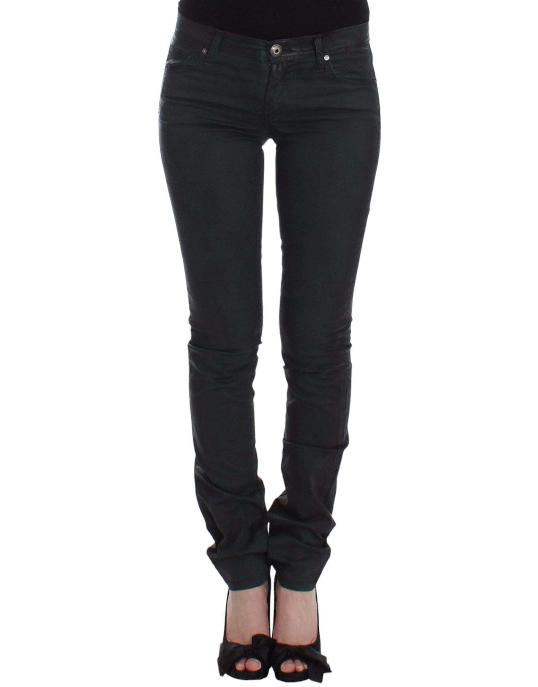 Ermanno Scervino Green Slim Jeans Denim Pants Straight Leg Stretch | Regal Royce