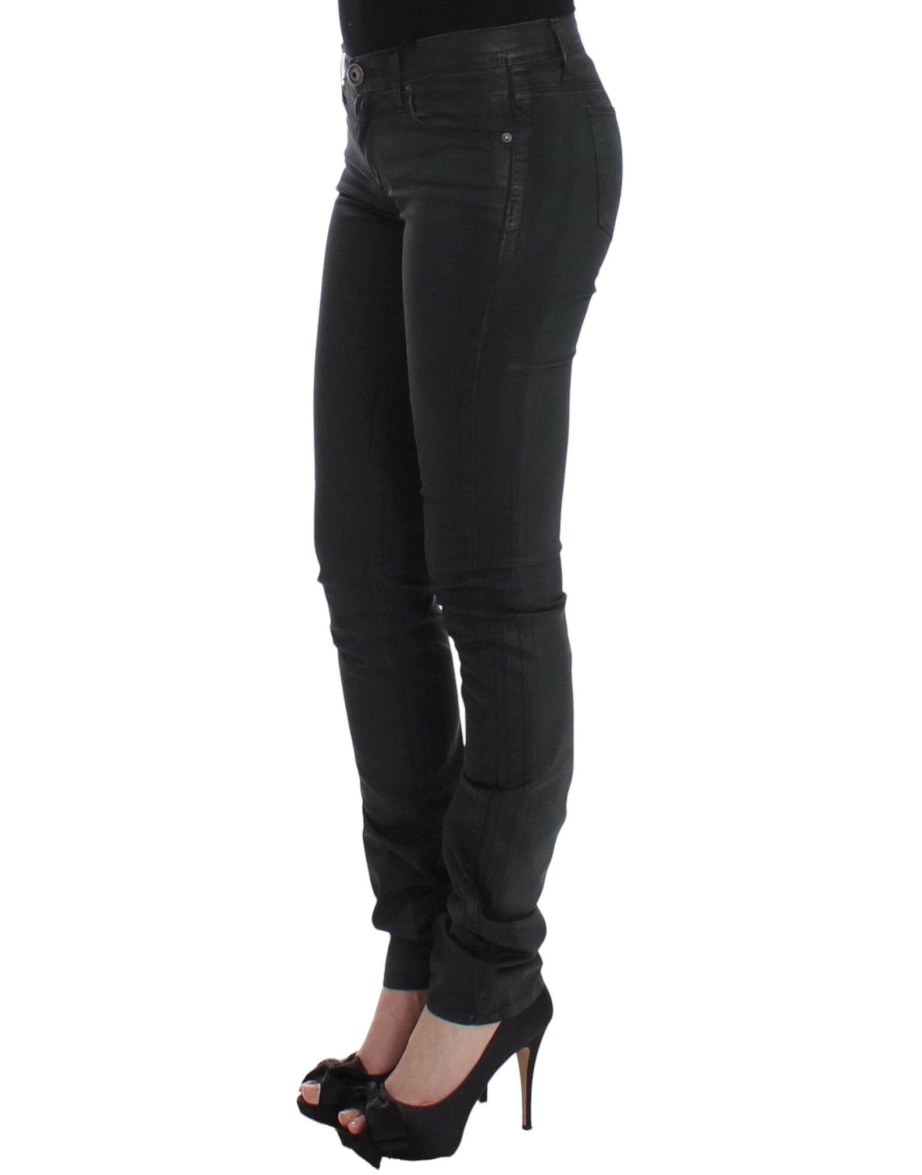 Ermanno Scervino Green Slim Jeans Denim Pants Straight Leg Stretch | Regal Royce