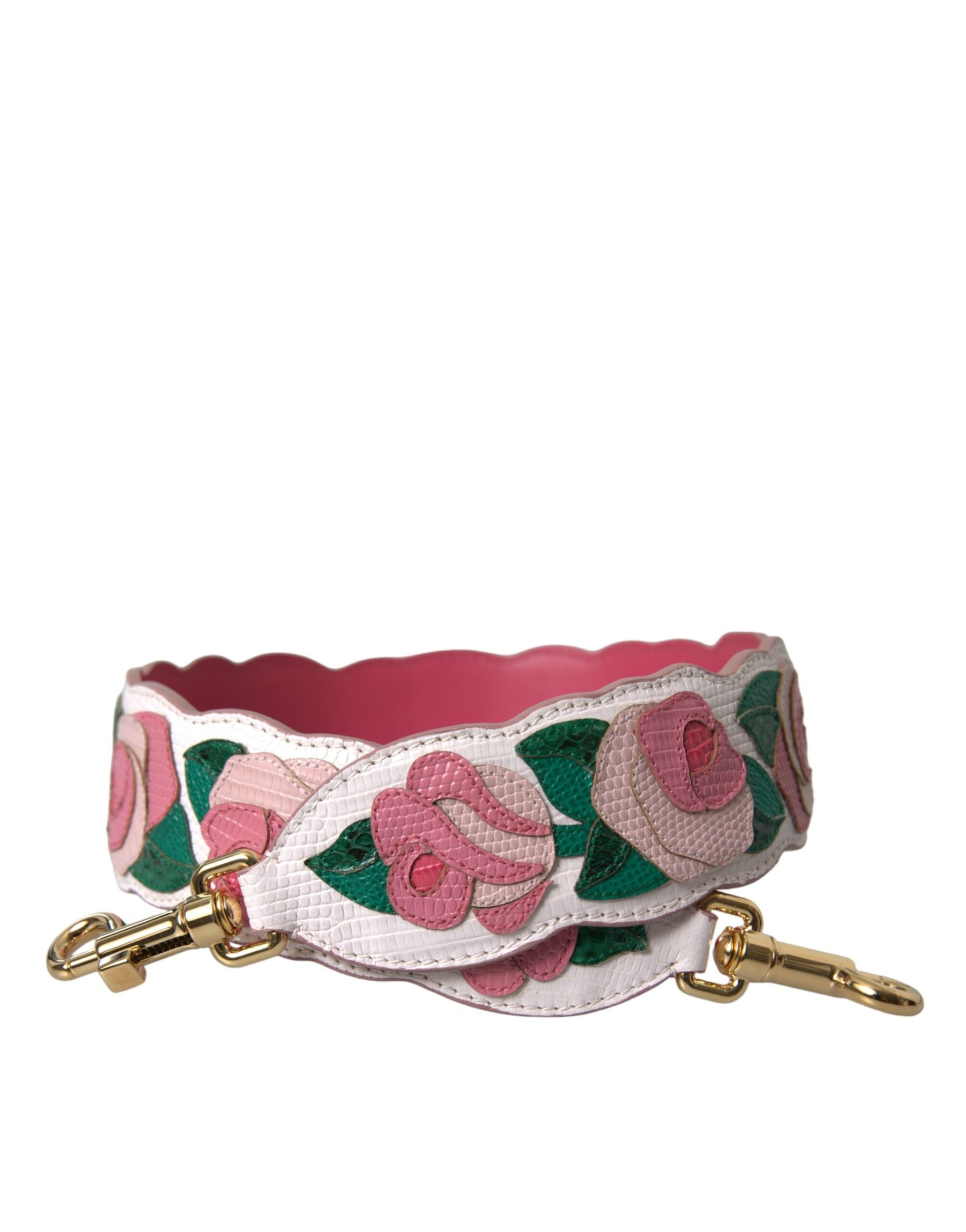 Dolce & Gabbana White Floral Leather Accessory Shoulder Strap | Regal Royce
