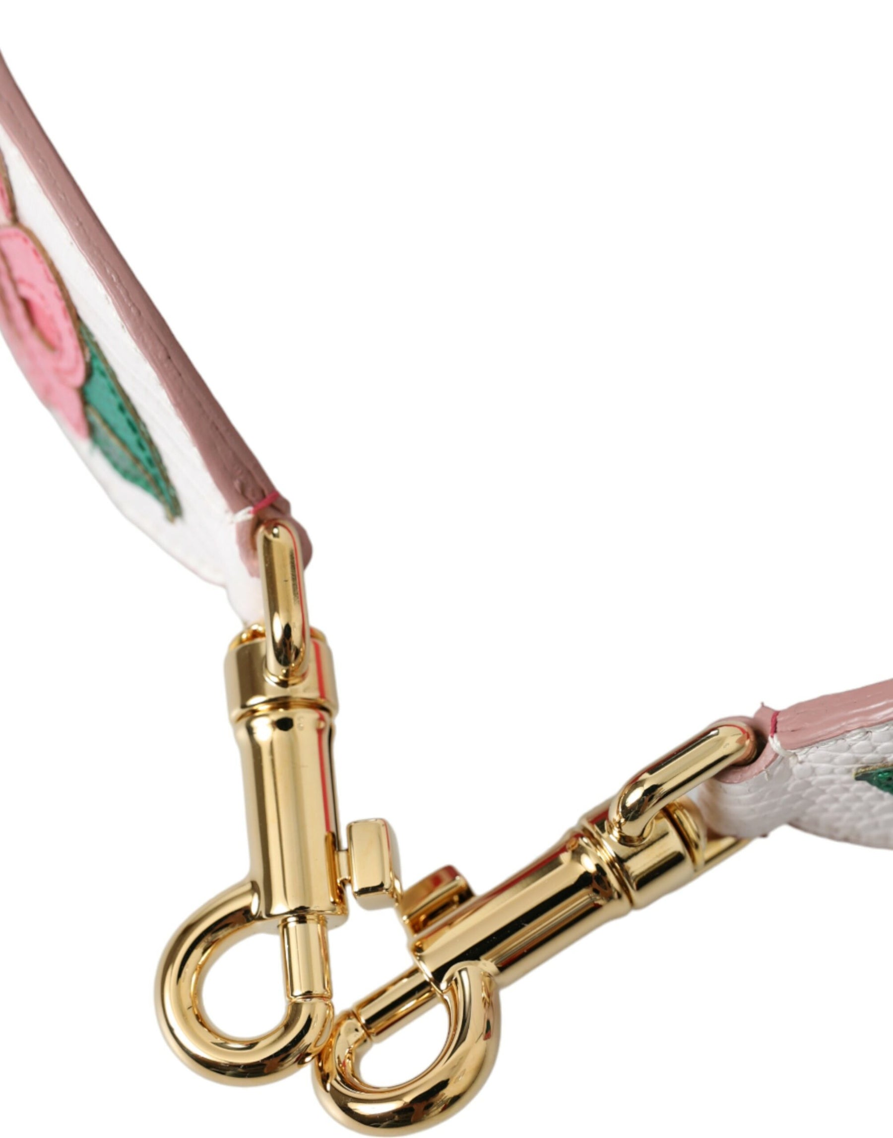 Dolce & Gabbana White Floral Leather Accessory Shoulder Strap | Regal Royce