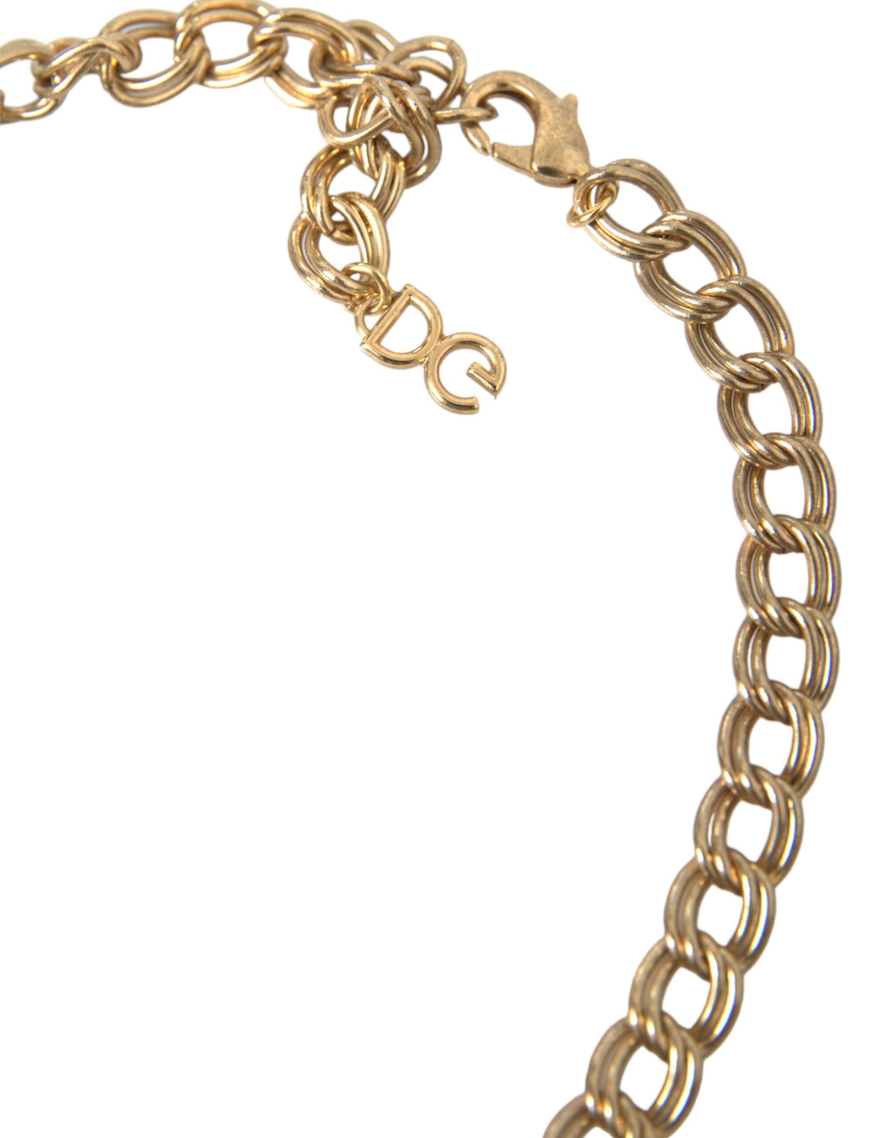 Dolce & Gabbana Gold Chain Rose Cross Strawberry Star Pendant Necklace | Regal Royce