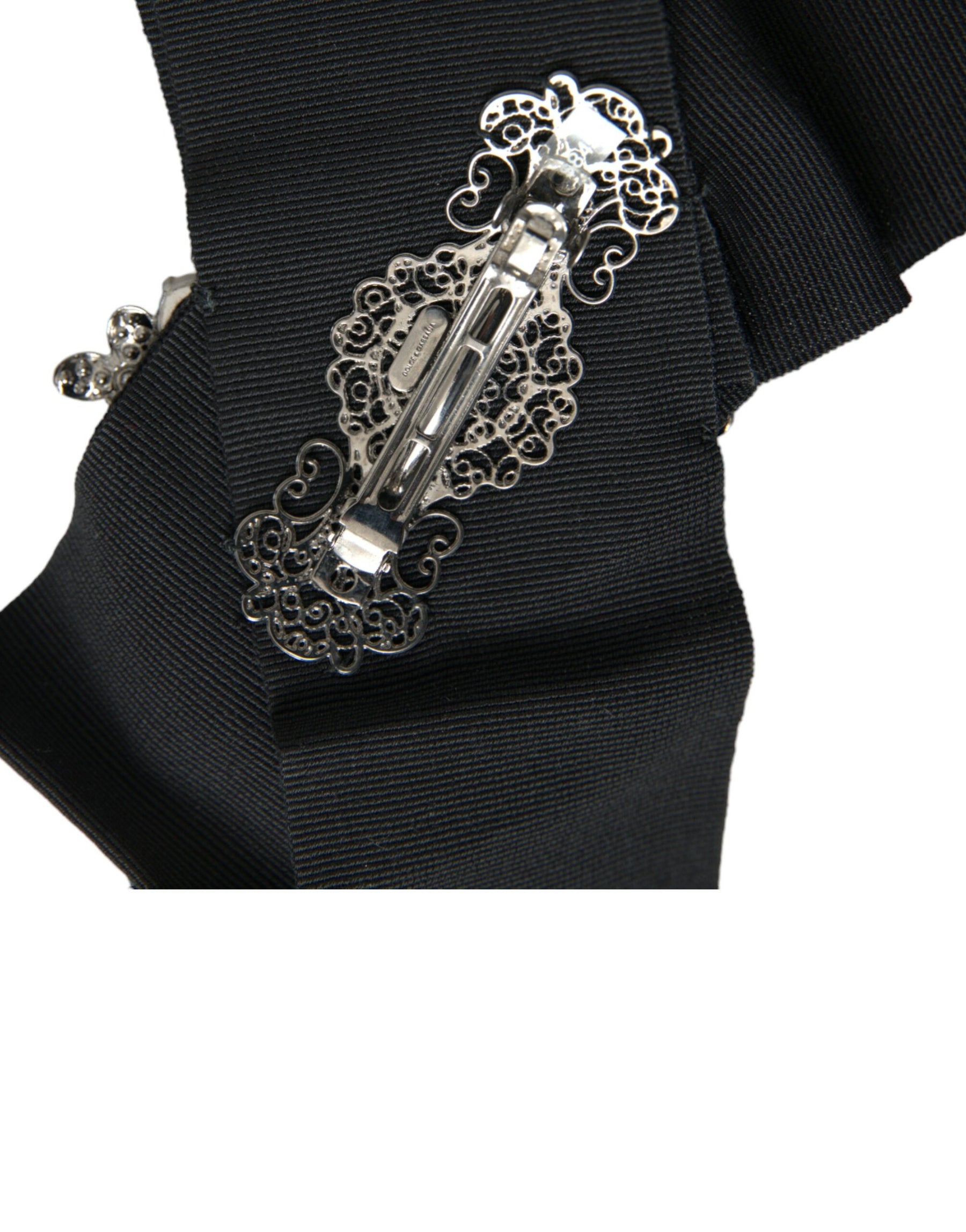 Dolce & Gabbana Black Swarovski Crystal Embellished Hair Clip | Regal Royce