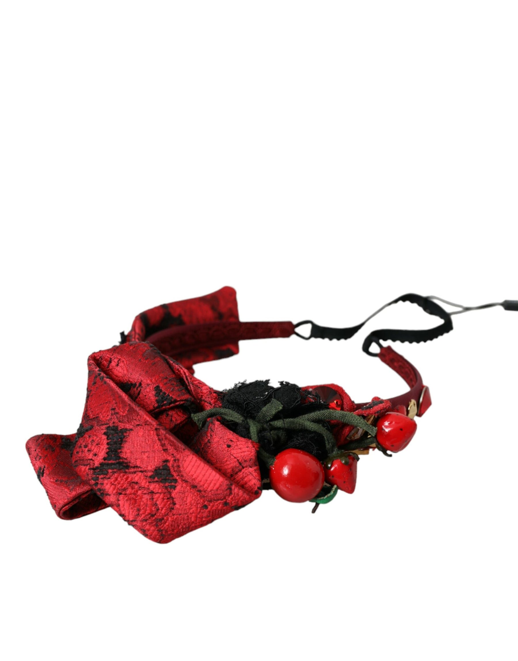 Dolce & Gabbana Red Cherry Sicily Embellished Women Hairband Diadem | Regal Royce