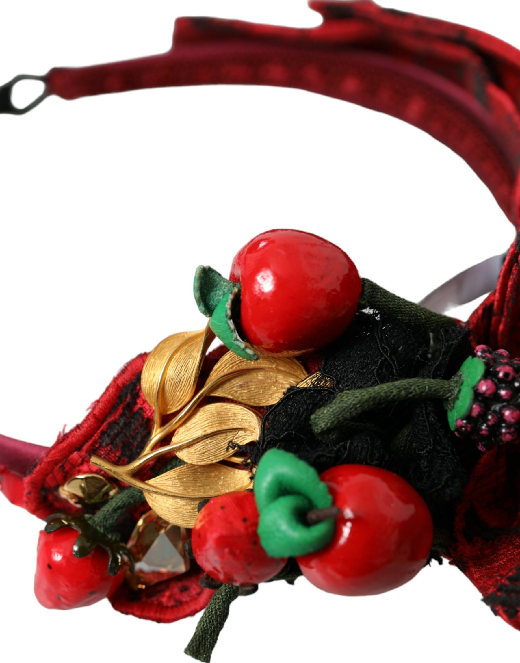 Dolce & Gabbana Red Cherry Sicily Embellished Women Hairband Diadem | Regal Royce