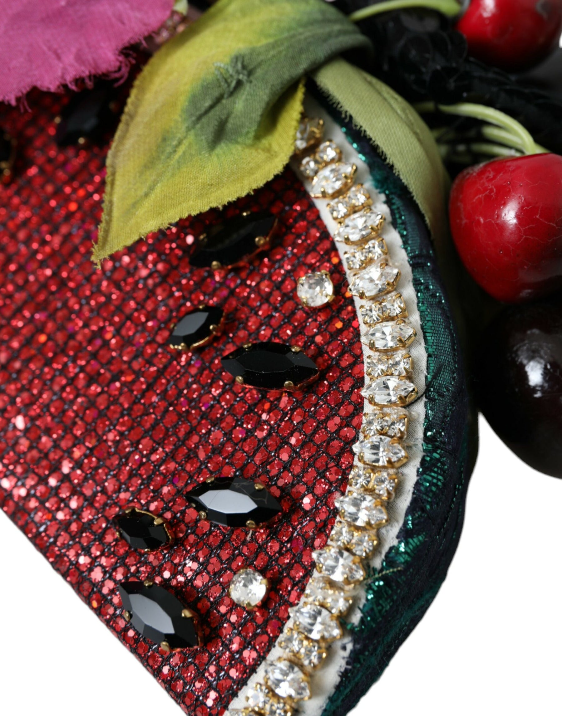 Dolce & Gabbana Red Watermelon Cherry Crystal Hairband Statement Diadem | Regal Royce