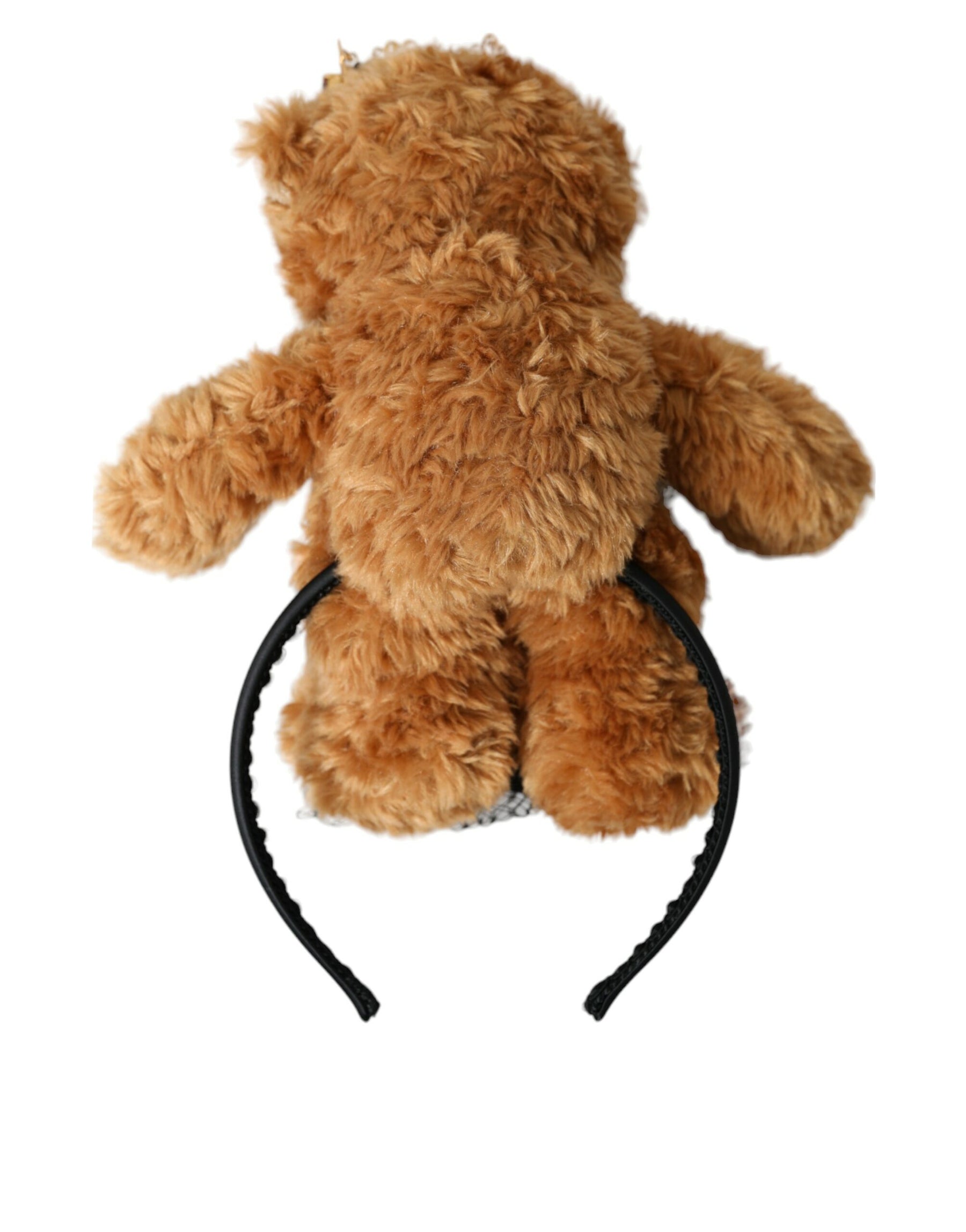Dolce & Gabbana Brown Teddy Bear Gold Crystal Crown Hair Band Diadem | Regal Royce