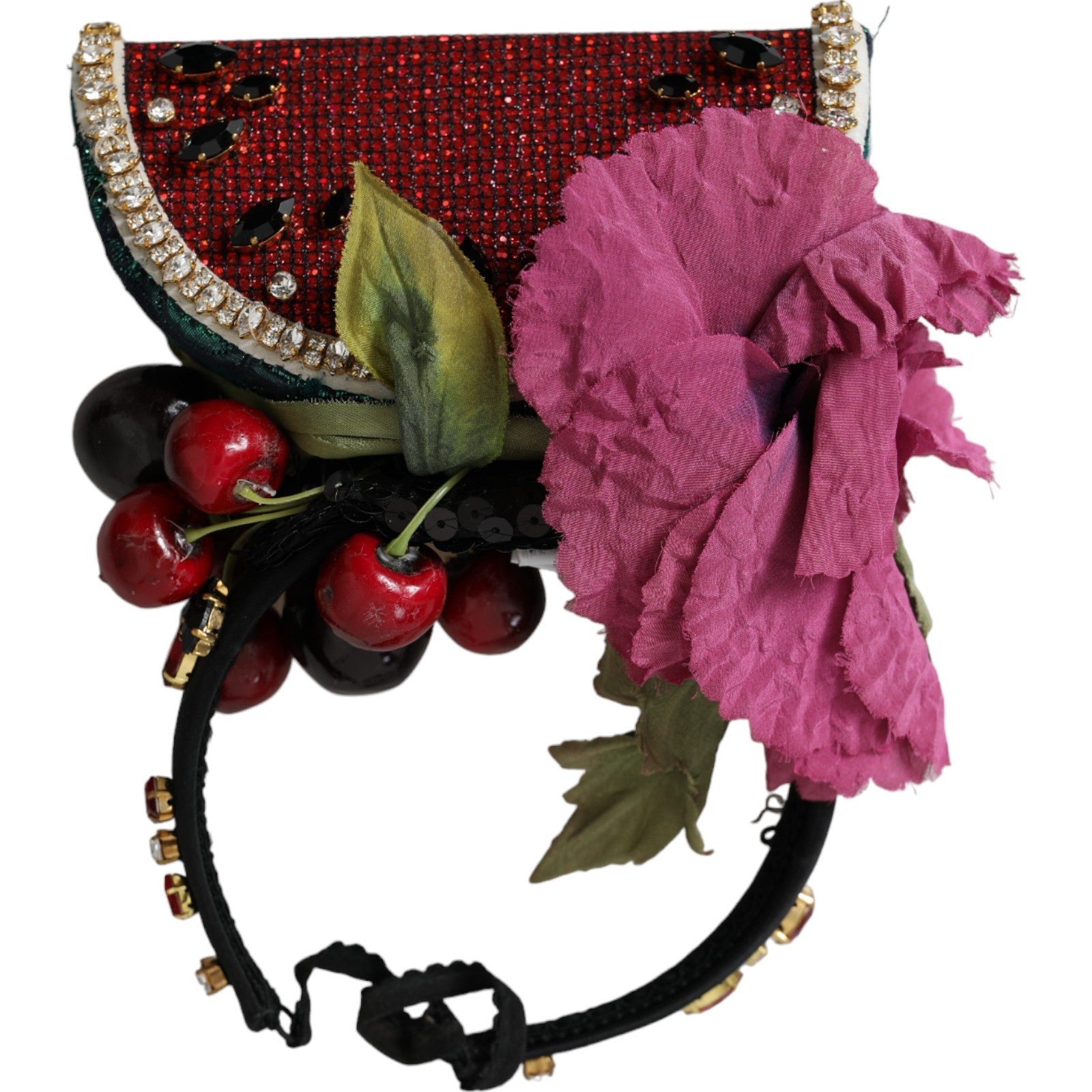 Dolce & Gabbana Red Watermelon Cherry Crystal Hairband Statement Diadem | Regal Royce