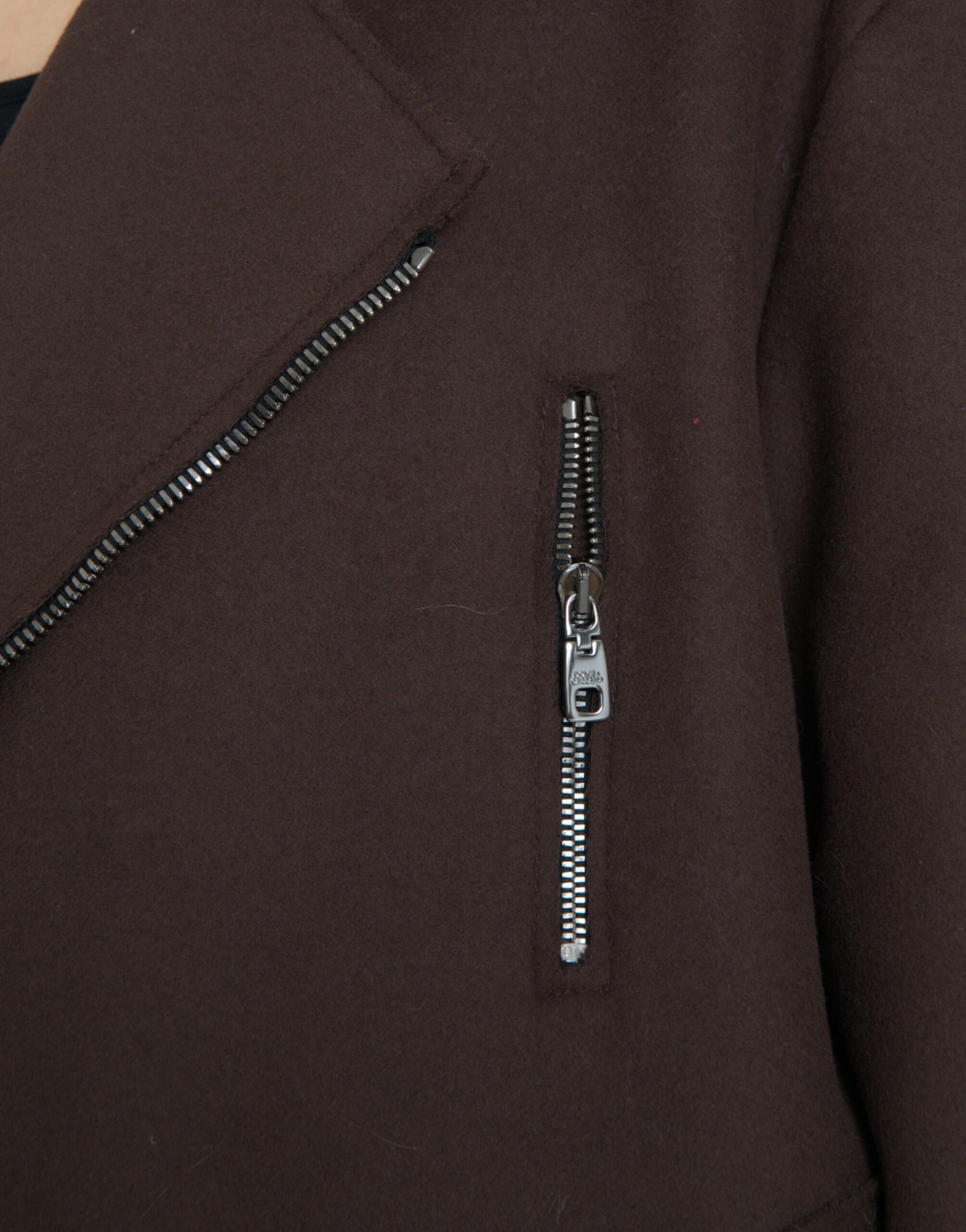 Dolce & Gabbana Brown Coat Short Biker Wool Jacket | Regal Royce